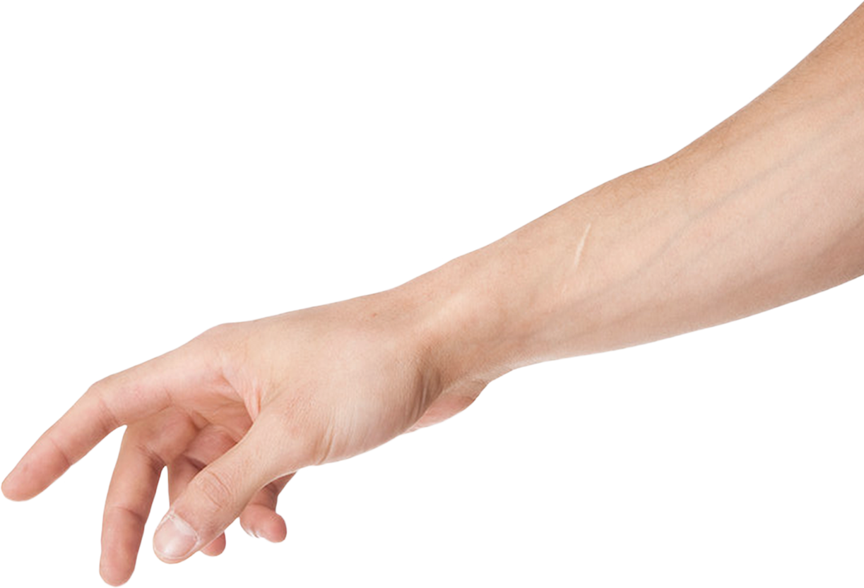 Extended Human Arm Transparent Background PNG