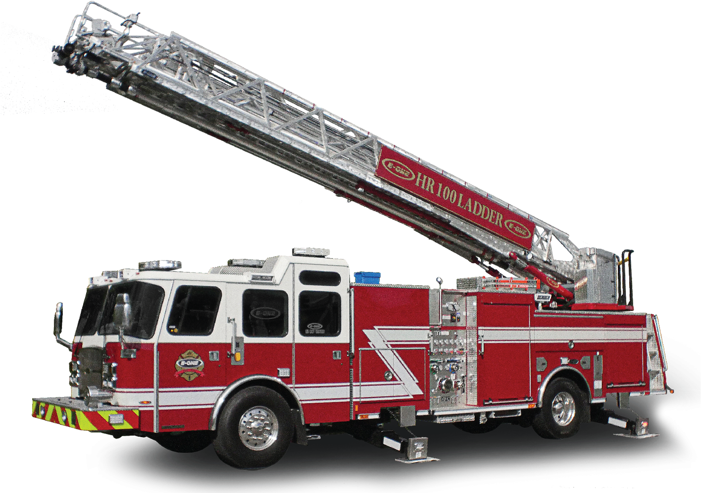 Extended Ladder Fire Truck Isolated PNG
