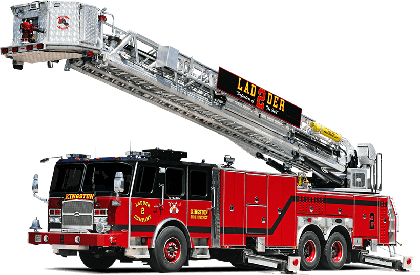 Extended Ladder Fire Truck Kingston PNG