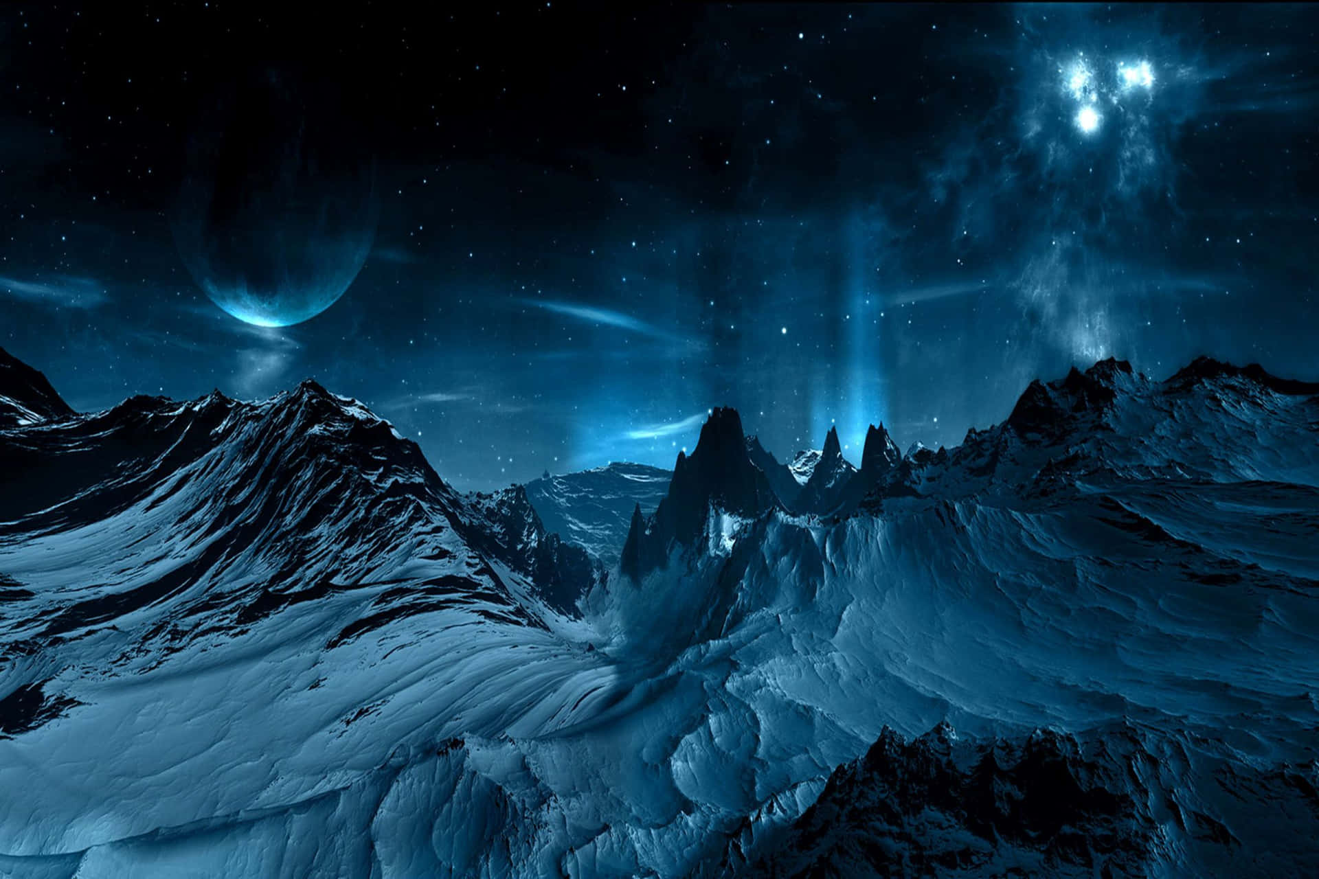 Extraterrestrial_ Mountainous_ Landscape Wallpaper