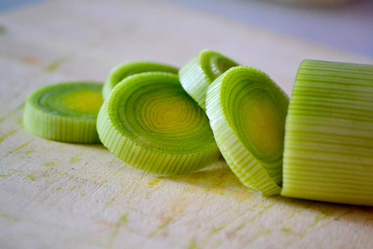 Extreme Close Up Leek Vegetable Slices Wallpaper