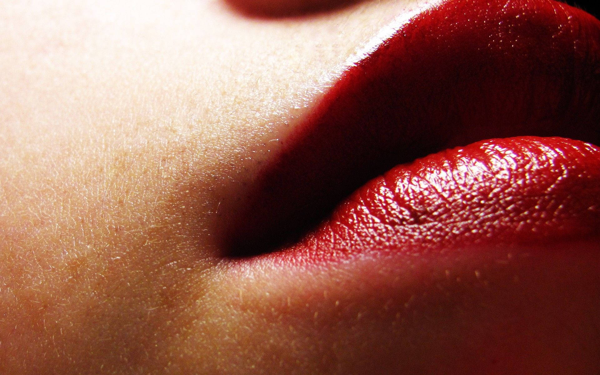 Download Extreme Close-up Shot Of Red Lips Wallpaper 