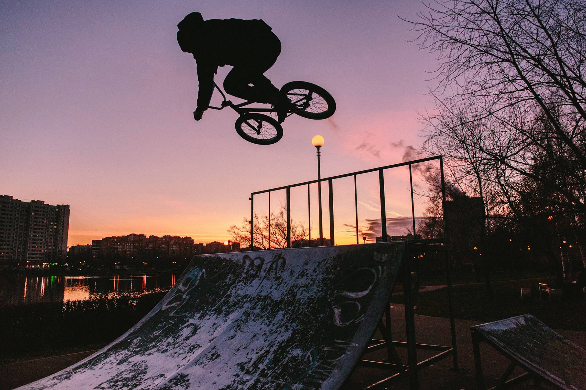 Extreme Sports Bmx Stunt Silhouette Picture