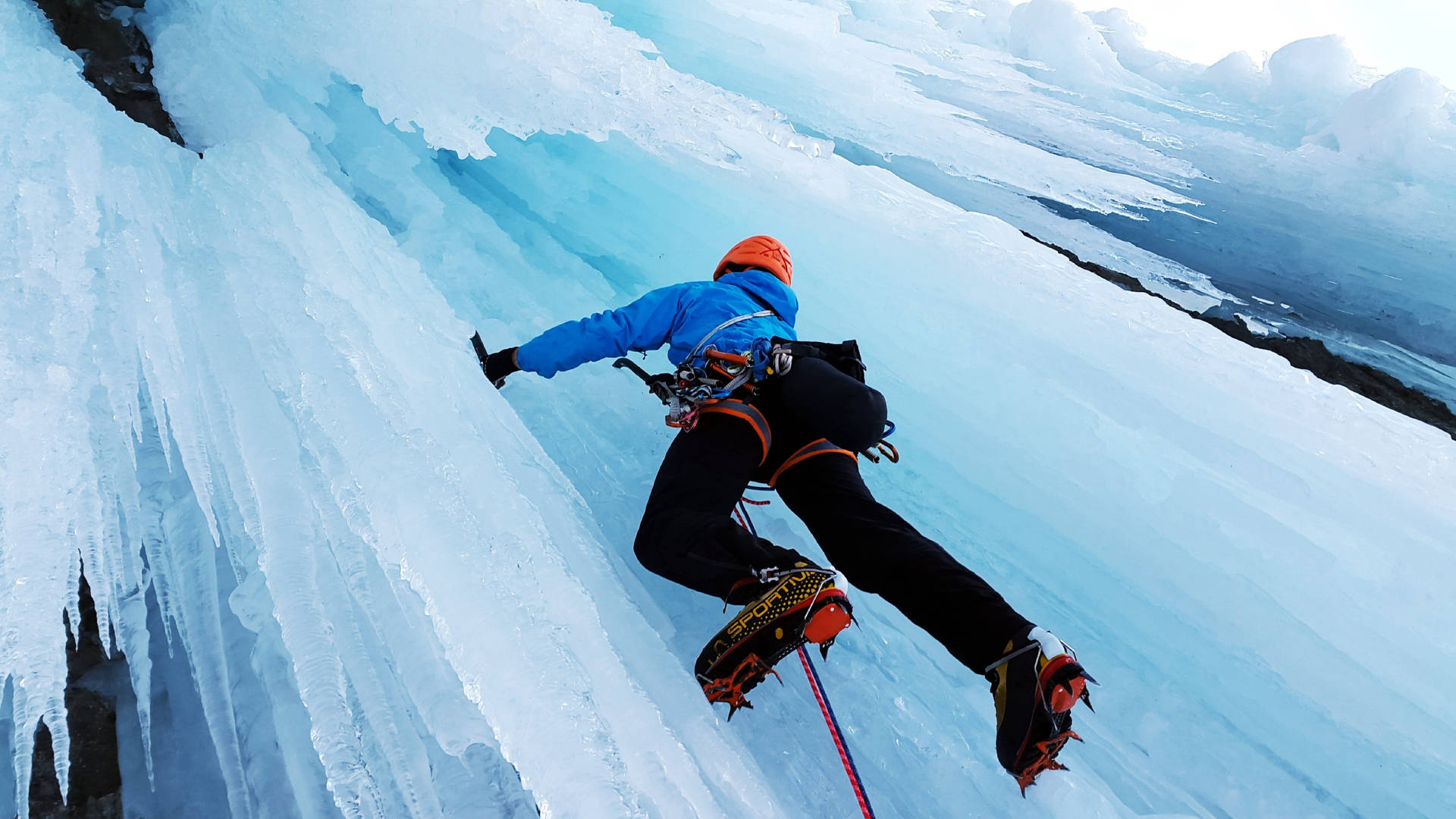 Extreme Sports Ice Climbing Background