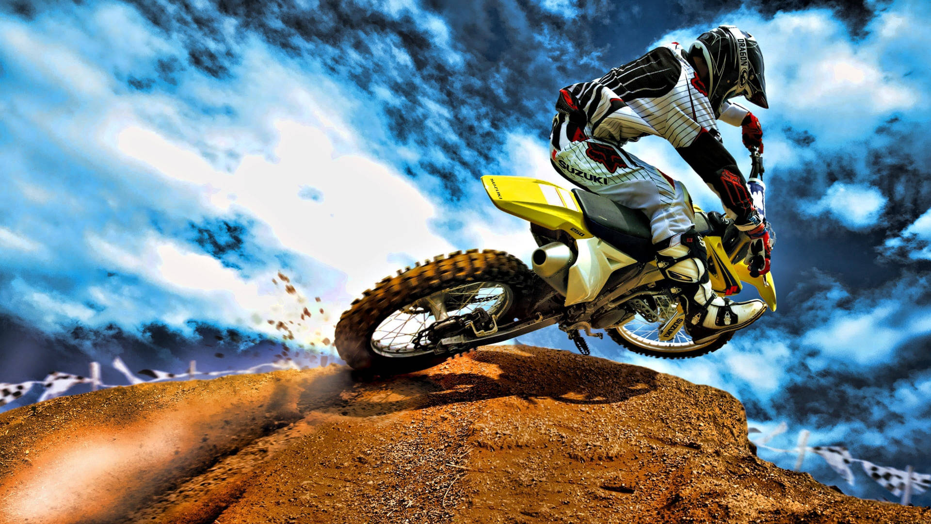 Extreme Sports Motocross Dirt Bike Background