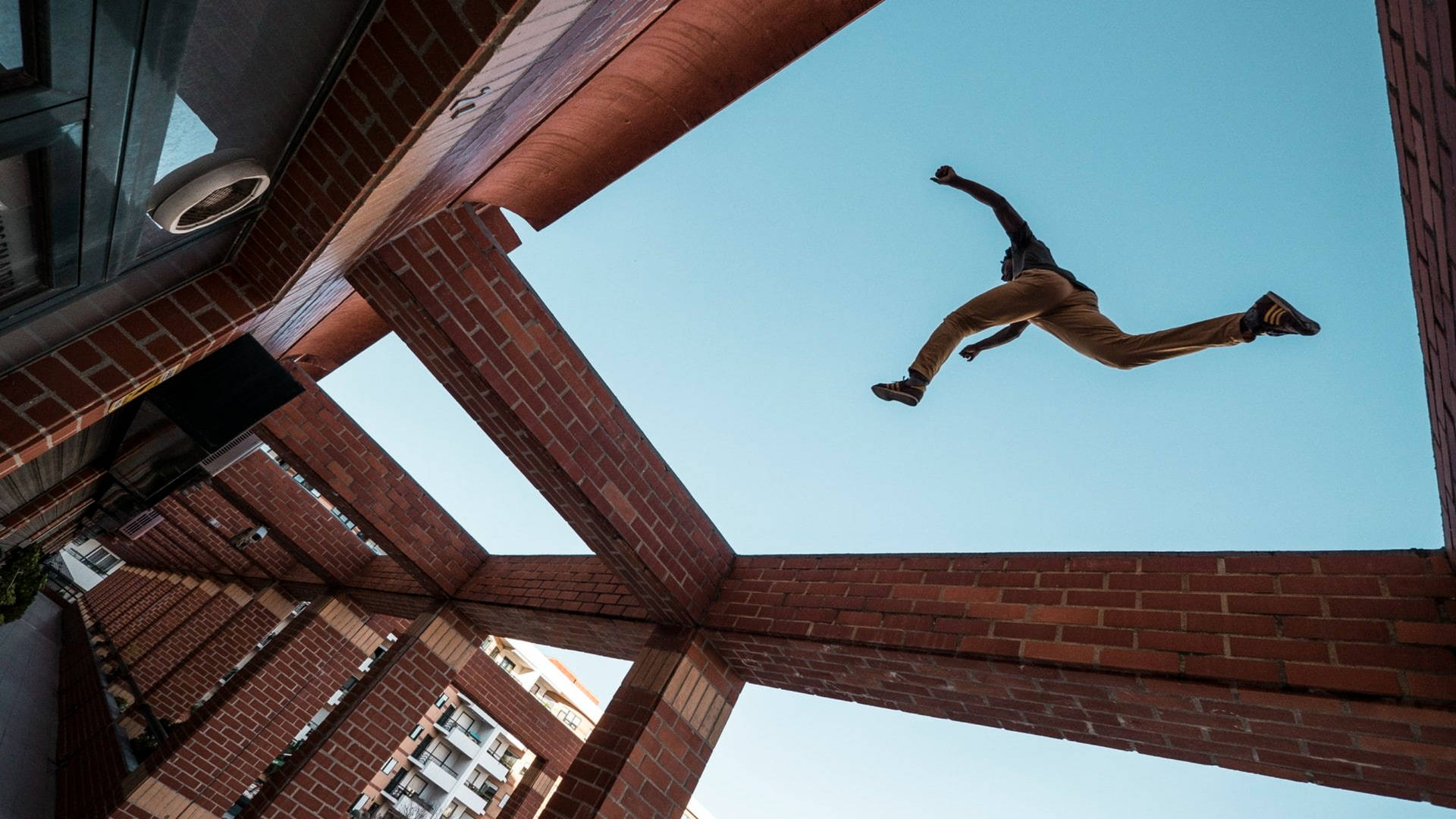 Extreme Sports Parkour On Beams Picture
