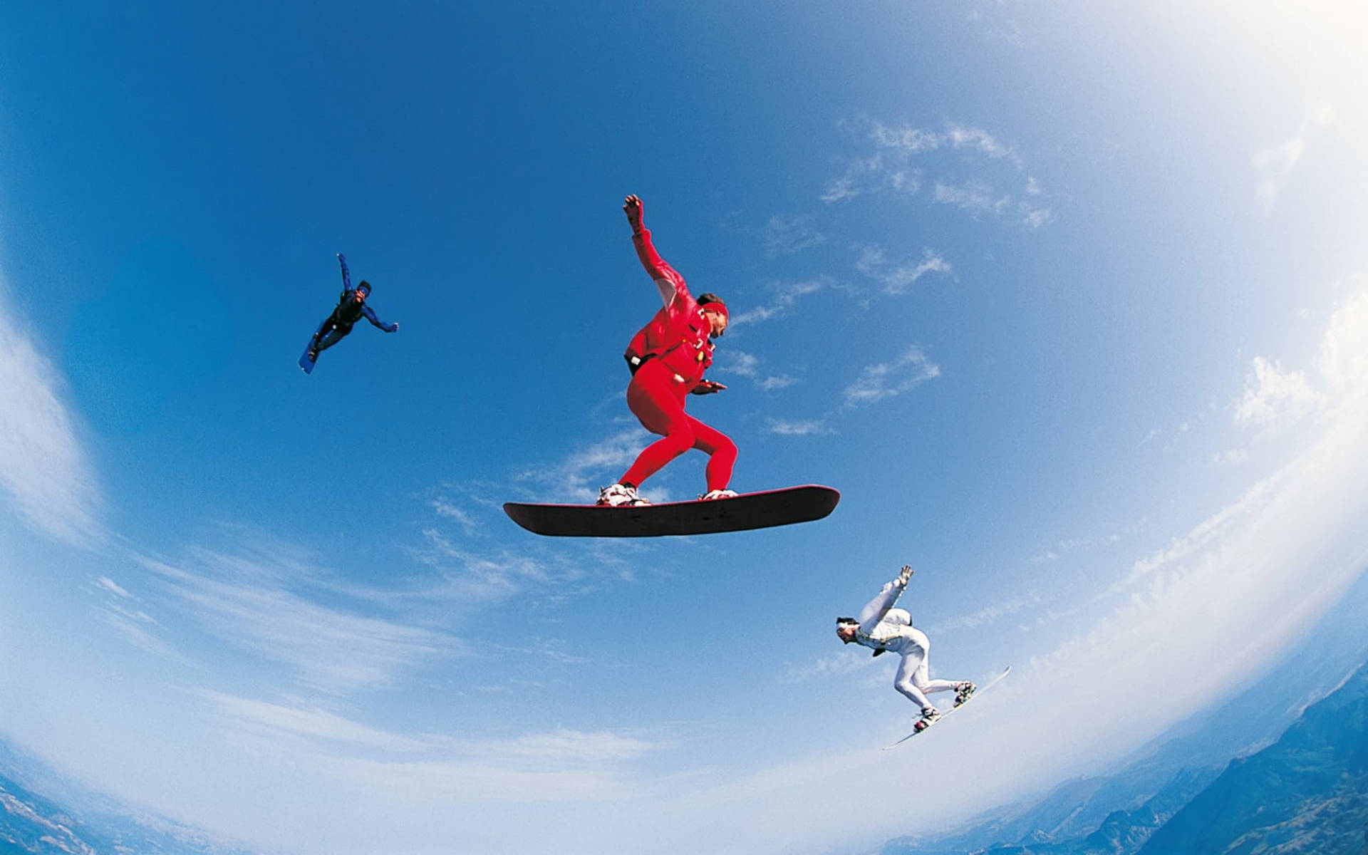 Extreme Sports Sky Surfing Group Background