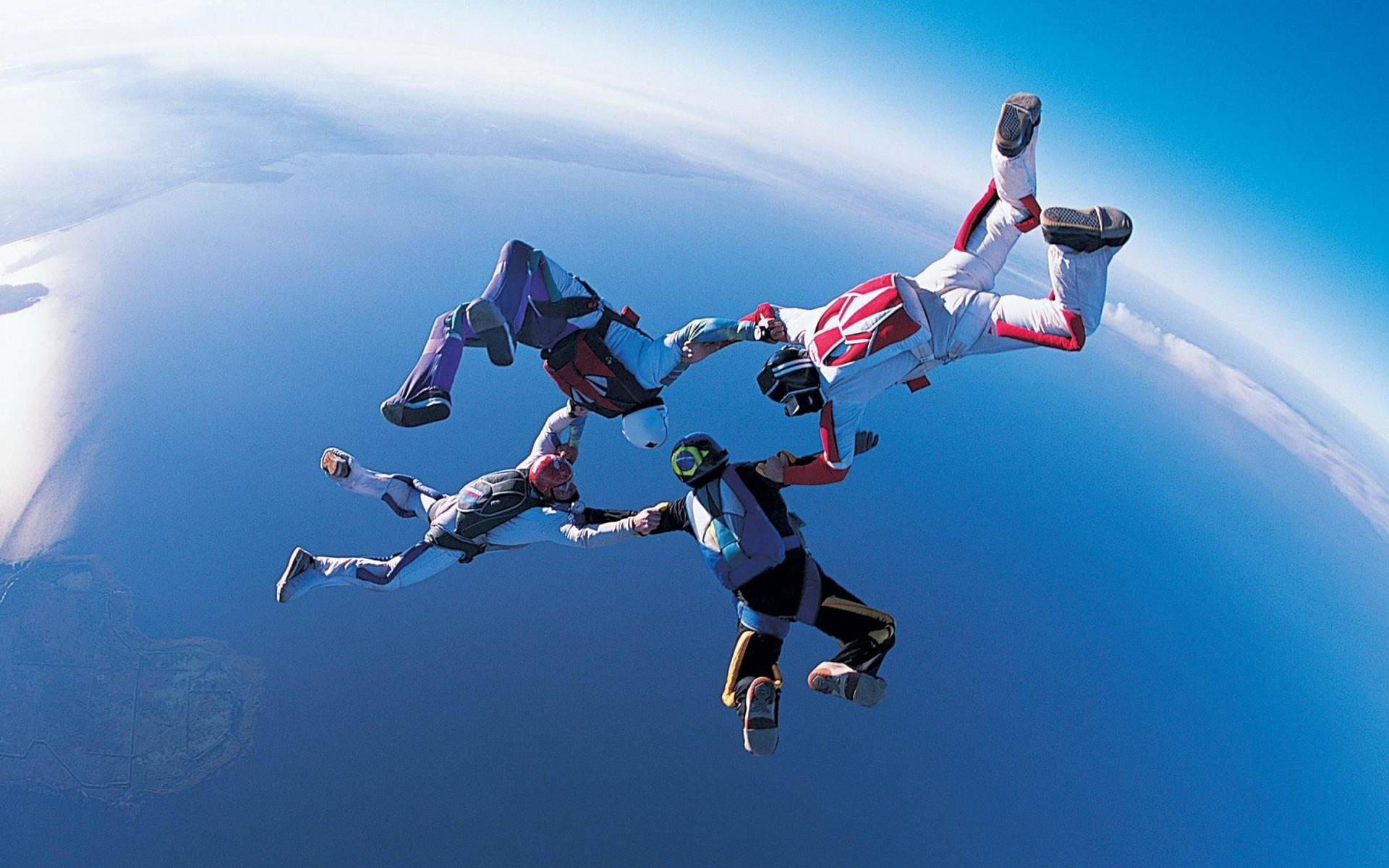Extreme Sports Skydiving Formation Background