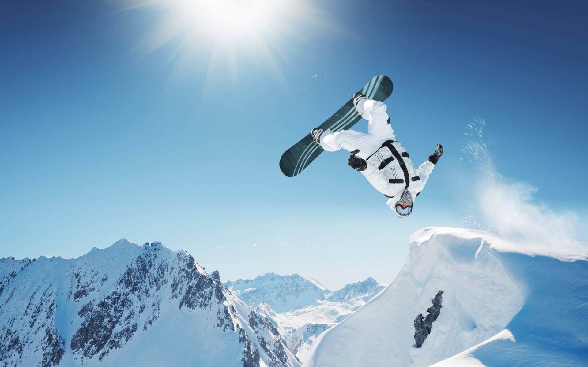 Extreme Sports Snowboarding Jump Background