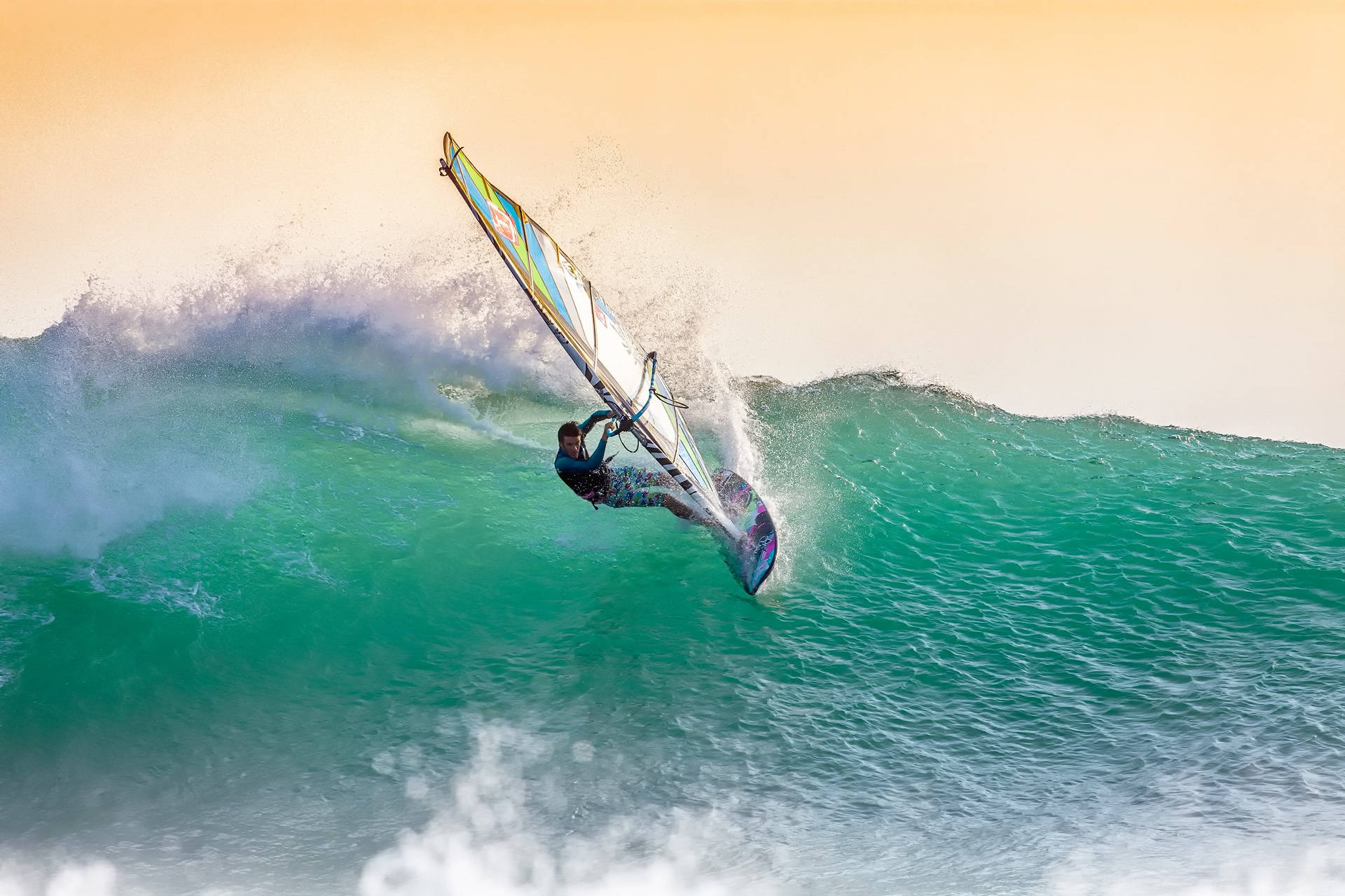 Extreme Sports Windsurfing Close-up Background