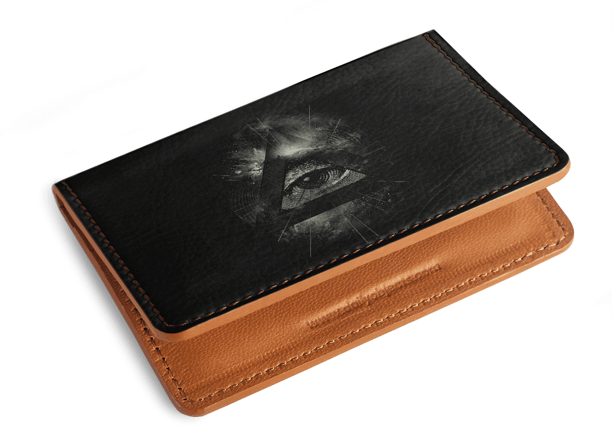 Eye Design Leather Wallet PNG