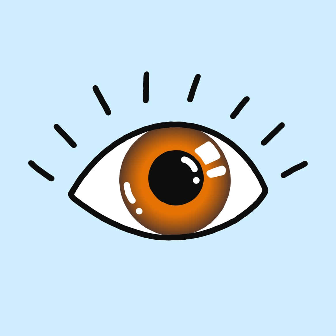 An Orange Eye With A Blue Background