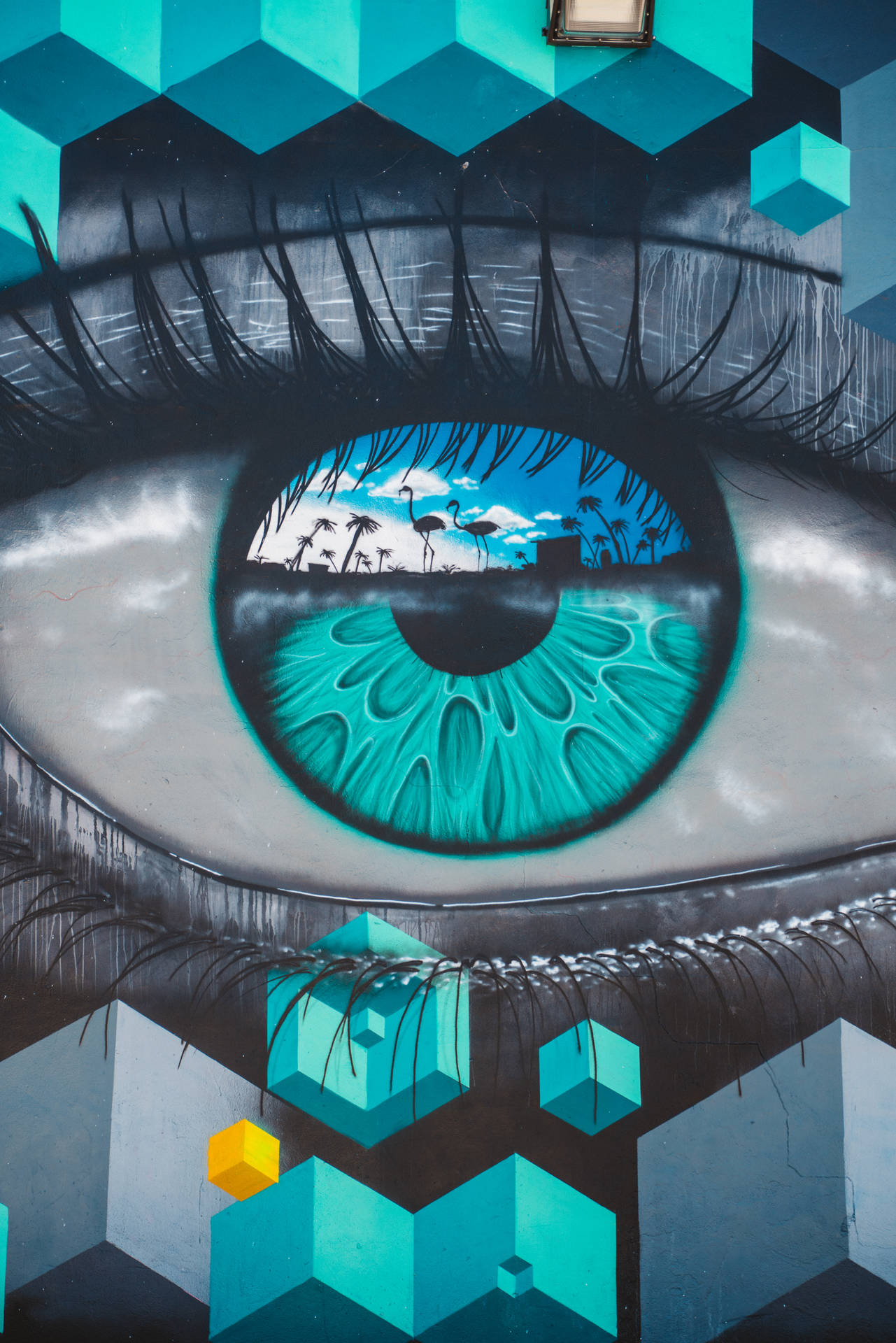 Eye Reflection Pop Art Wallpaper