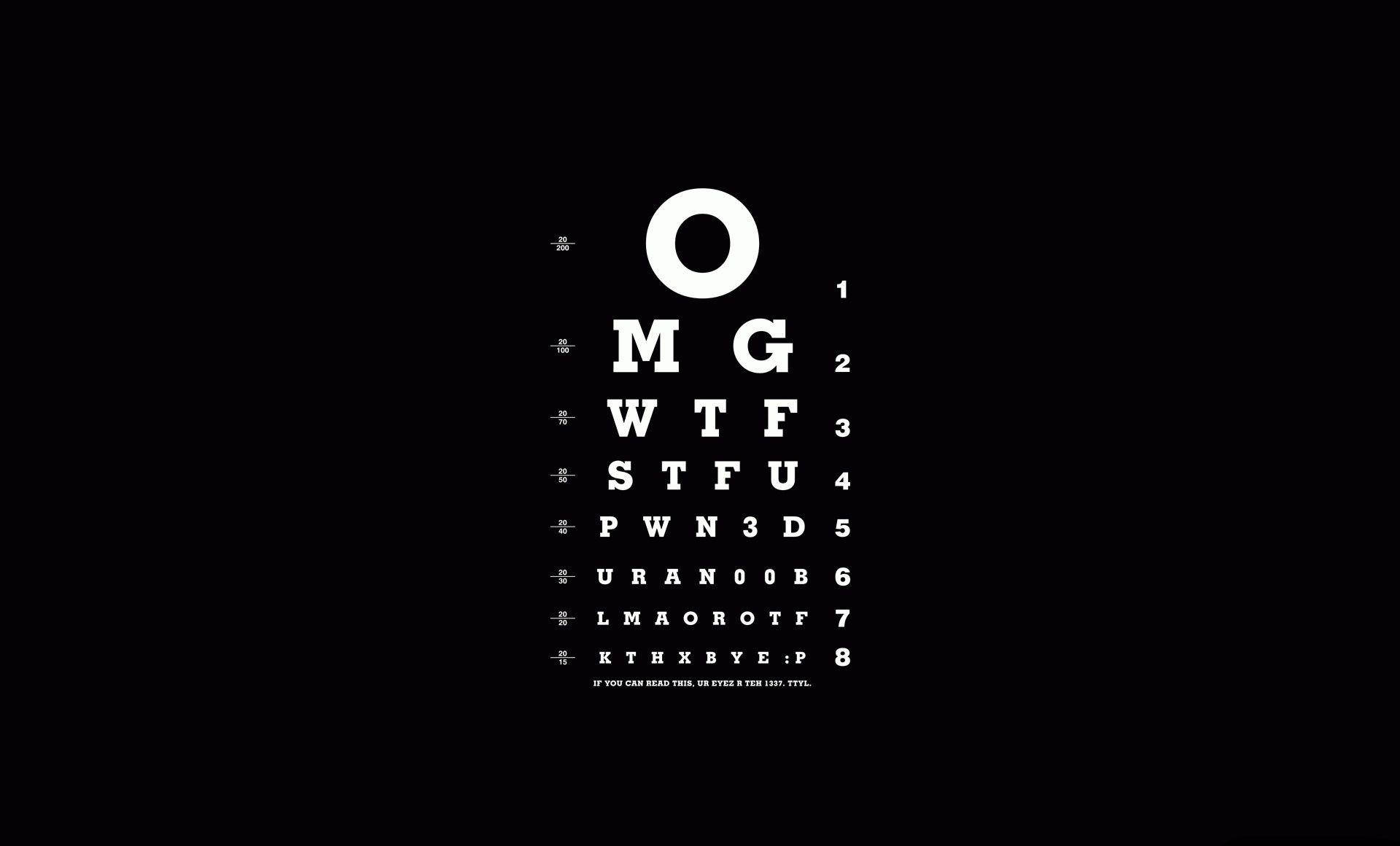 Eye Test Letters On Black Background Wallpaper