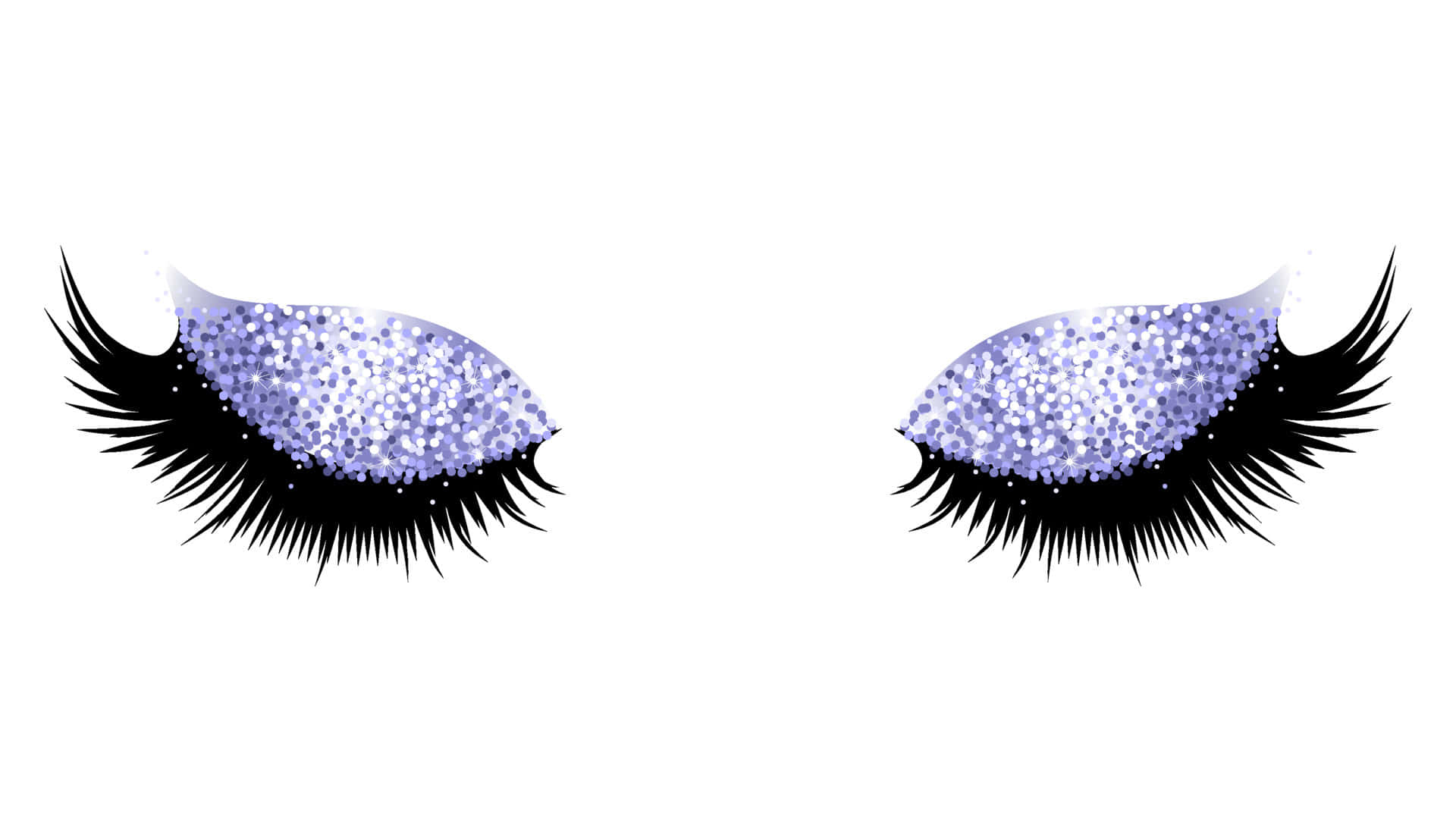 A Pair Of Purple Glittery Eyelashes