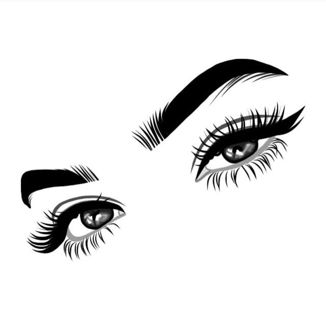 A Black And White Illustration Of A Woman's Eye