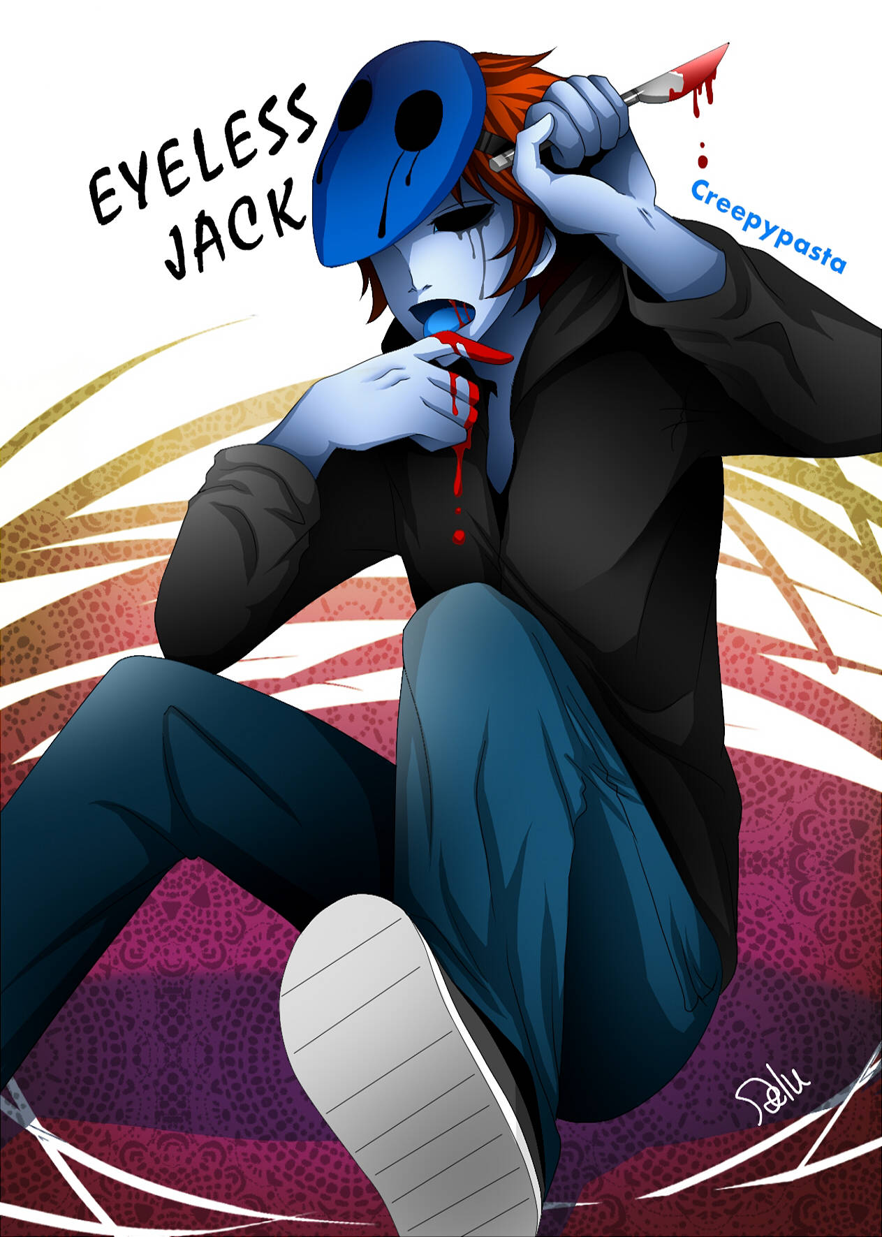 Eyeless Jack With Bloody Knife Wallpaper