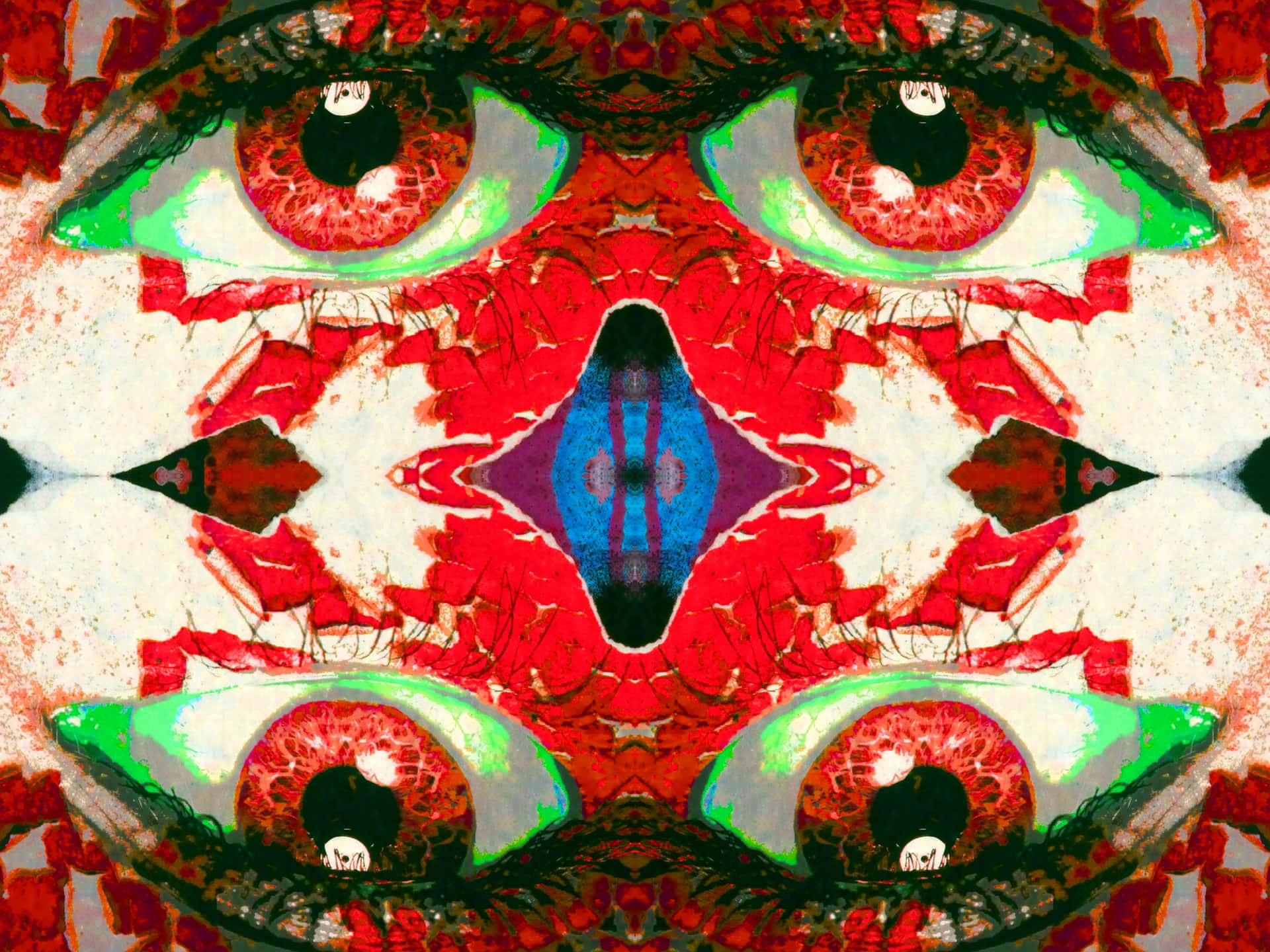 Rødtog Grønt Øjne Psykedelisk Billede