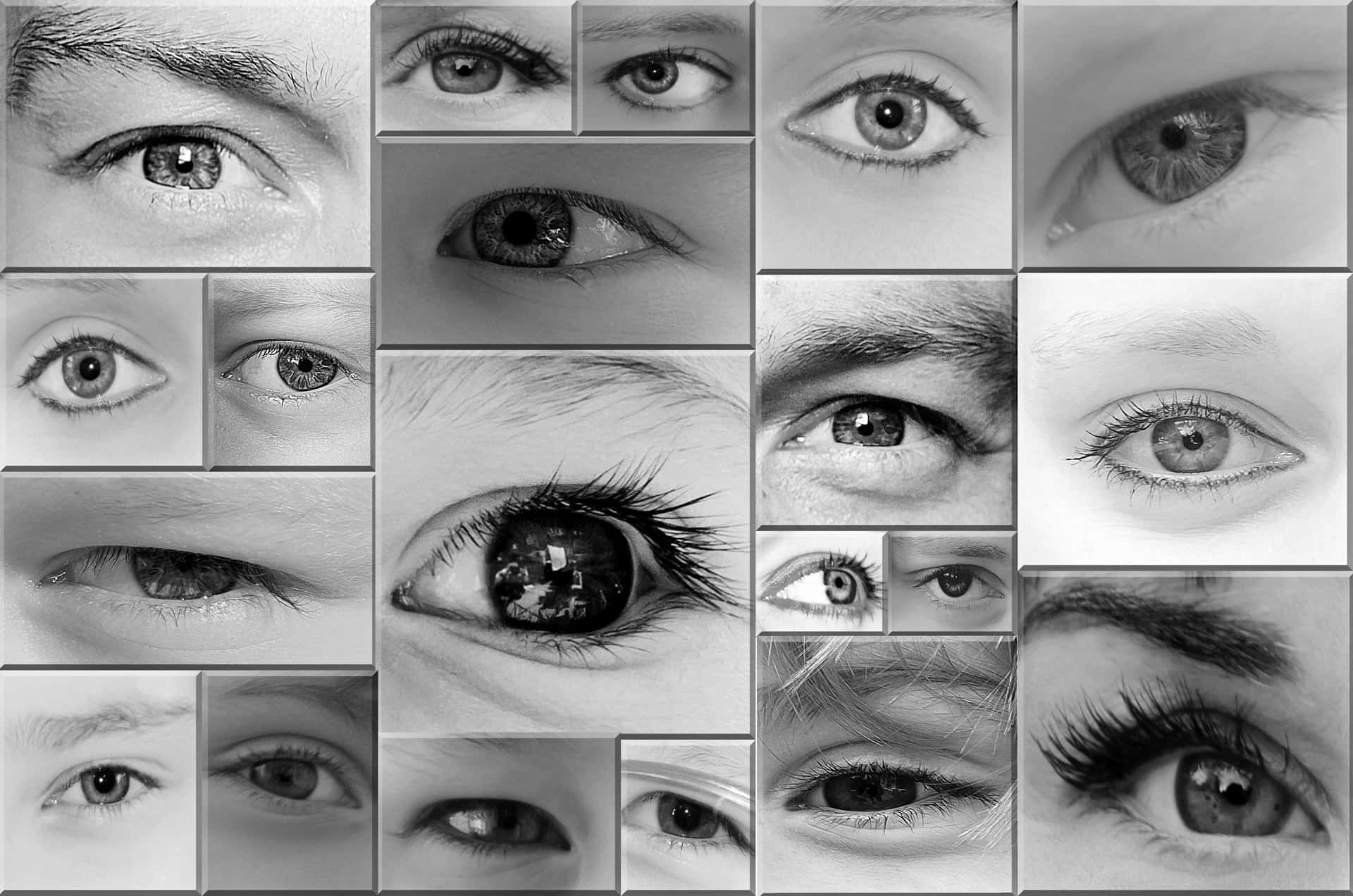 Eyes Collage Black And White Sketch Art Picture