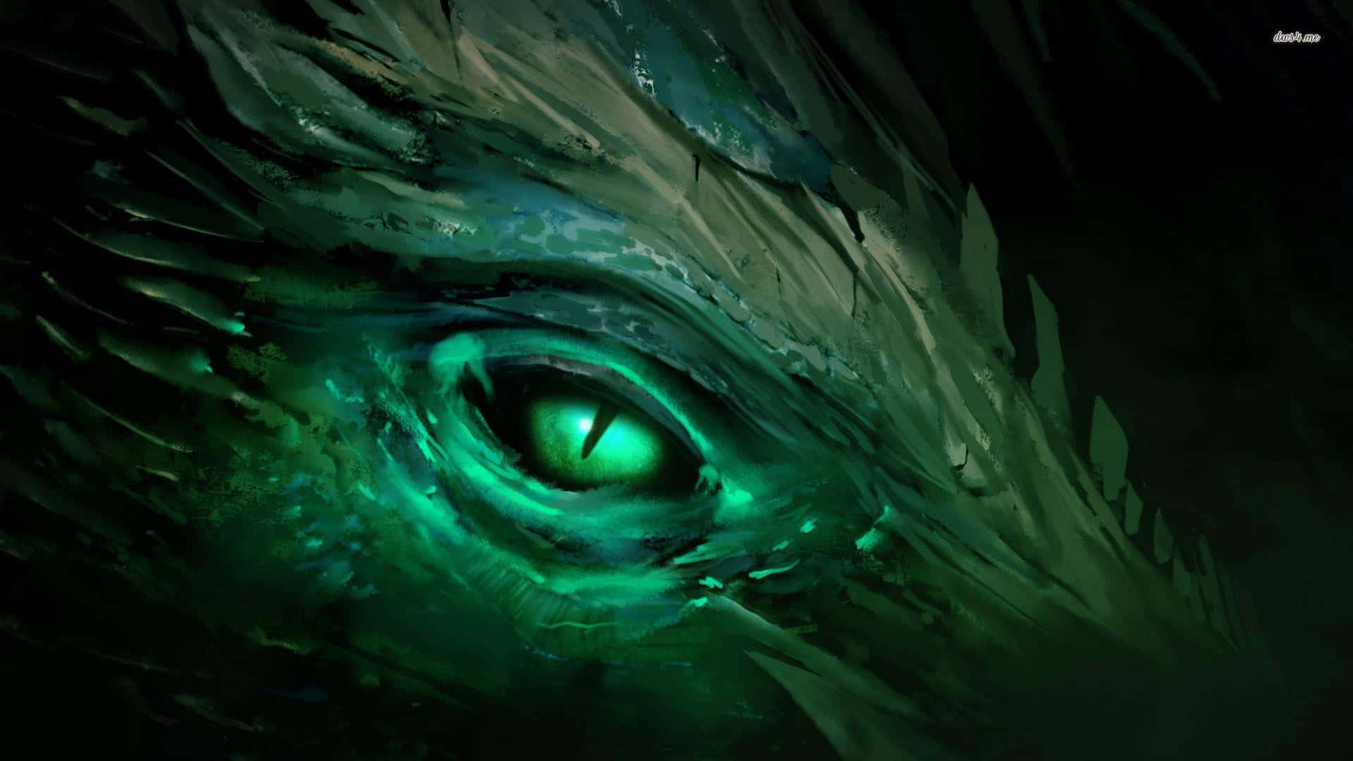 Glowing Green Dragon Eyes Picture