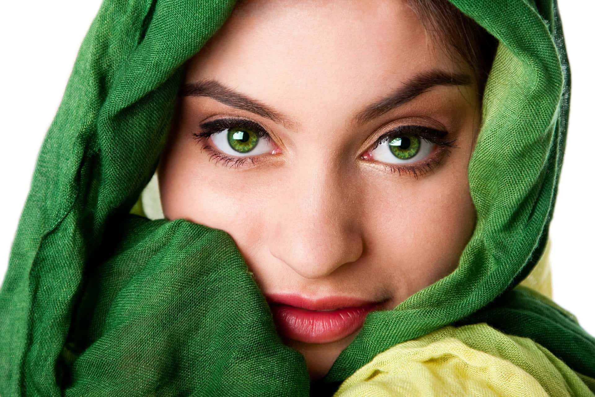 Green Eyes Of Woman In Hoodie Picture