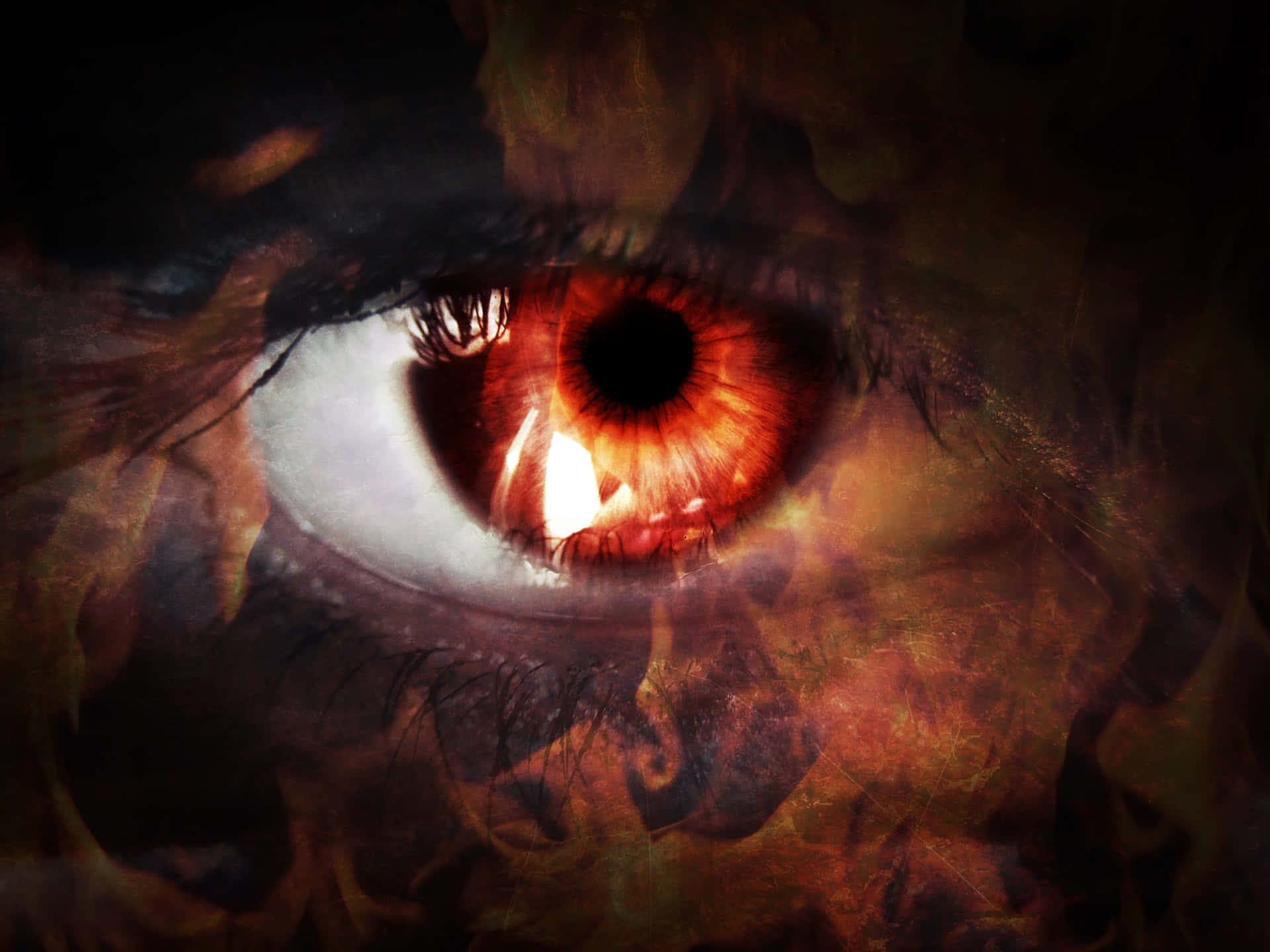 Eyes With Fire Effect Picture