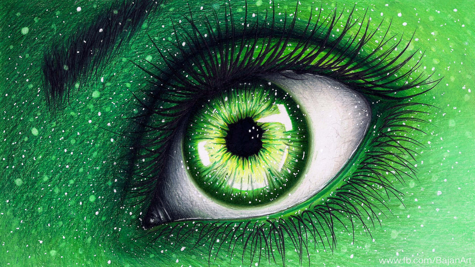 Green Eyes With Green Aesthetic Make-Up Picture