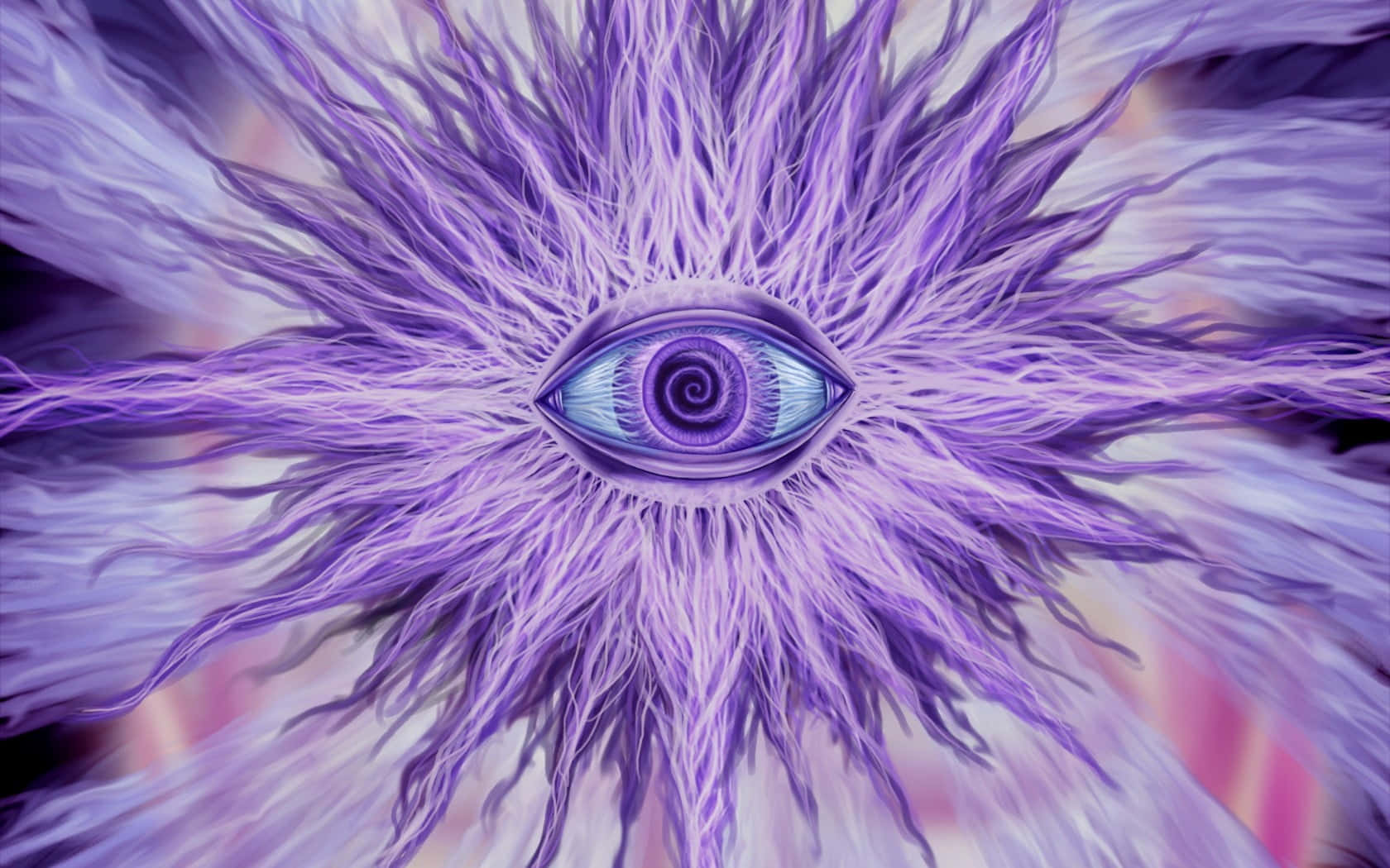 Purple Eyes On Purple Flower Picture