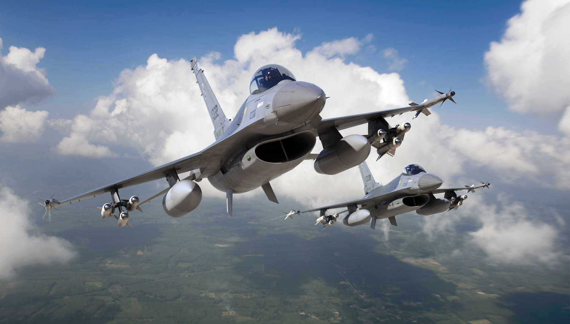 Aviónde Combate F-16 Con Misiles Fondo de pantalla