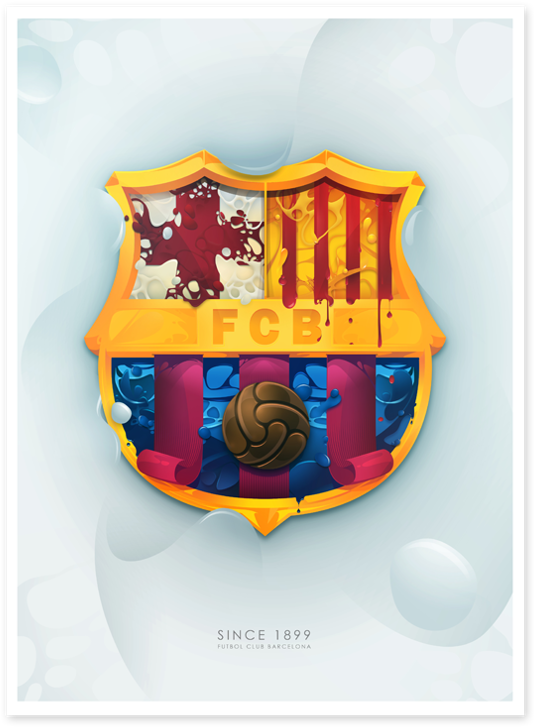 F C Barcelona Logo Artistic Interpretation PNG