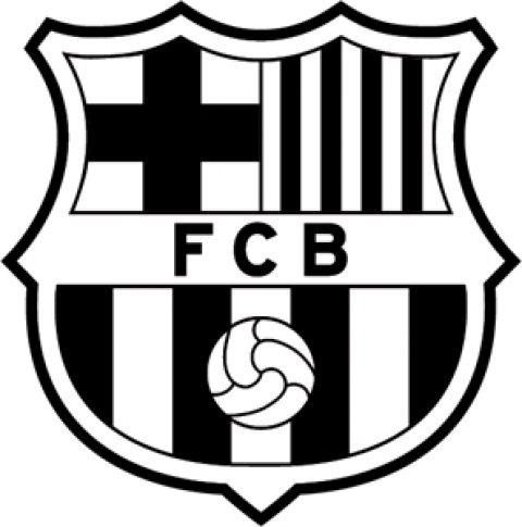 F C Barcelona Logo Blackand White PNG