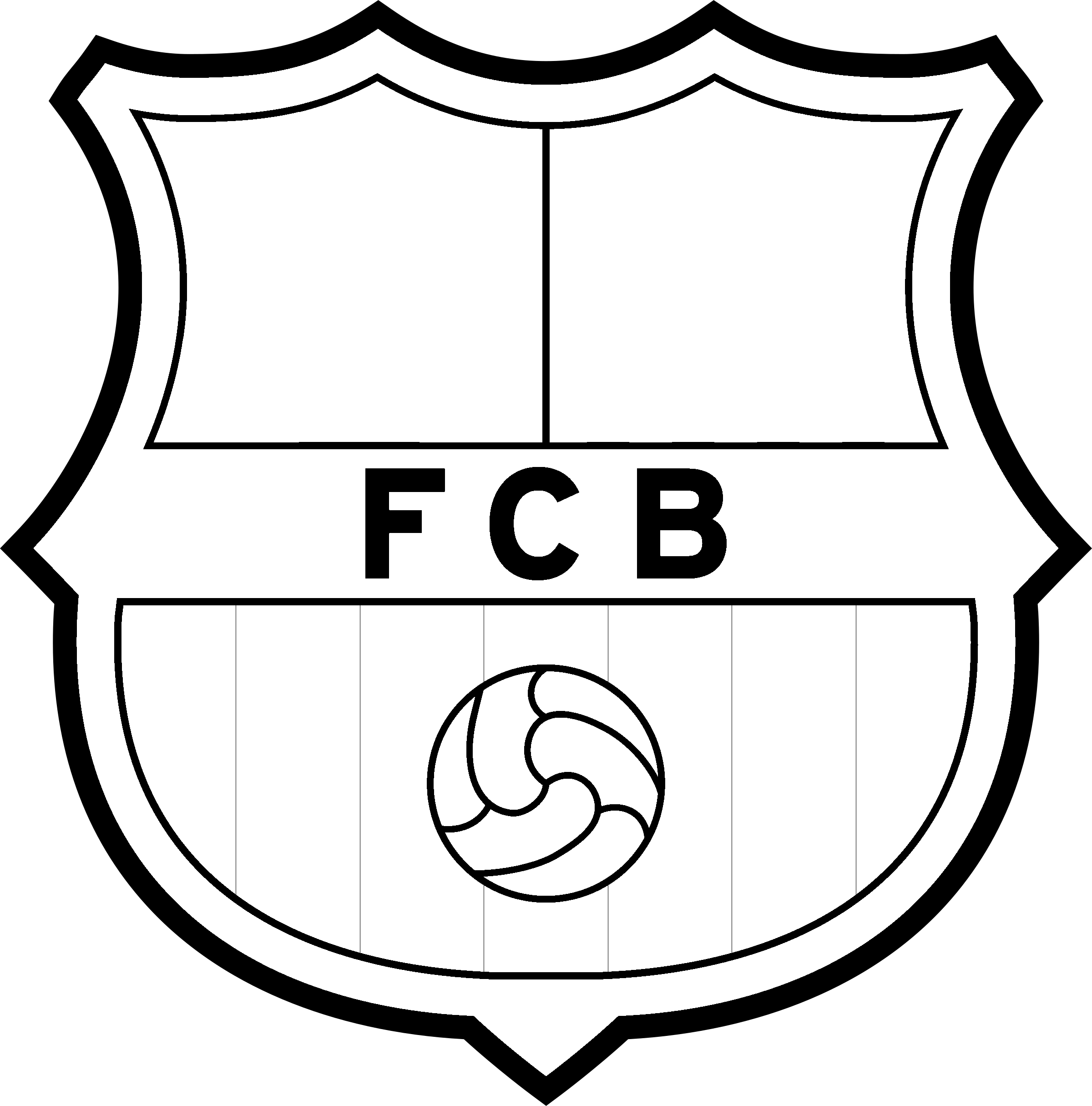 F C Barcelona Logo Outline PNG
