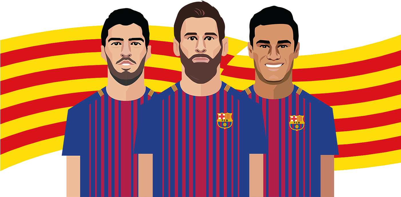 F C Barcelona Players Illustration PNG
