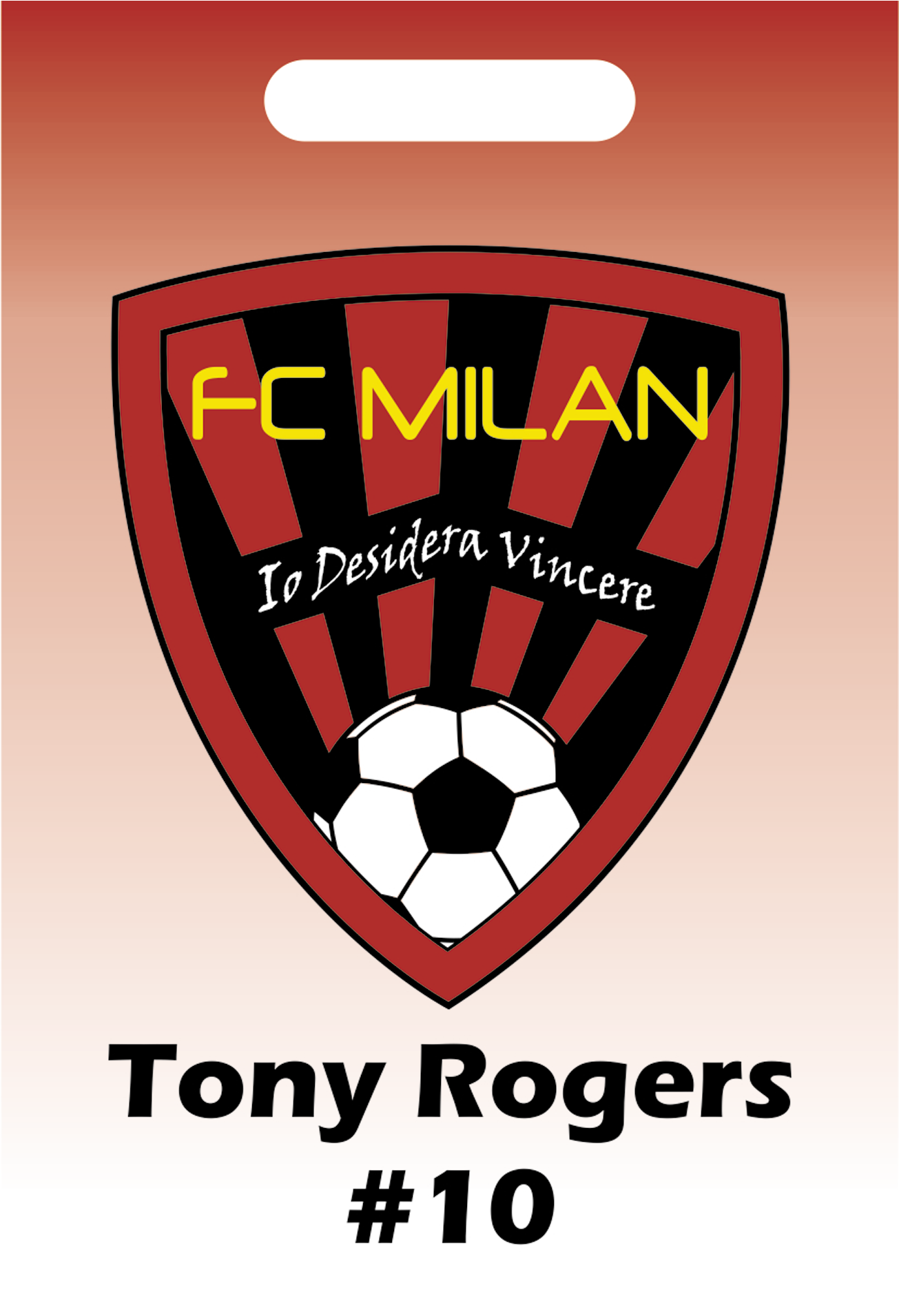 F C Milan Luggage Tag Design PNG