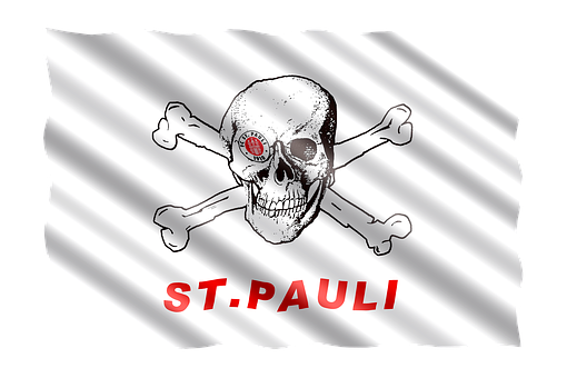 F C St Pauli Skull Flag PNG
