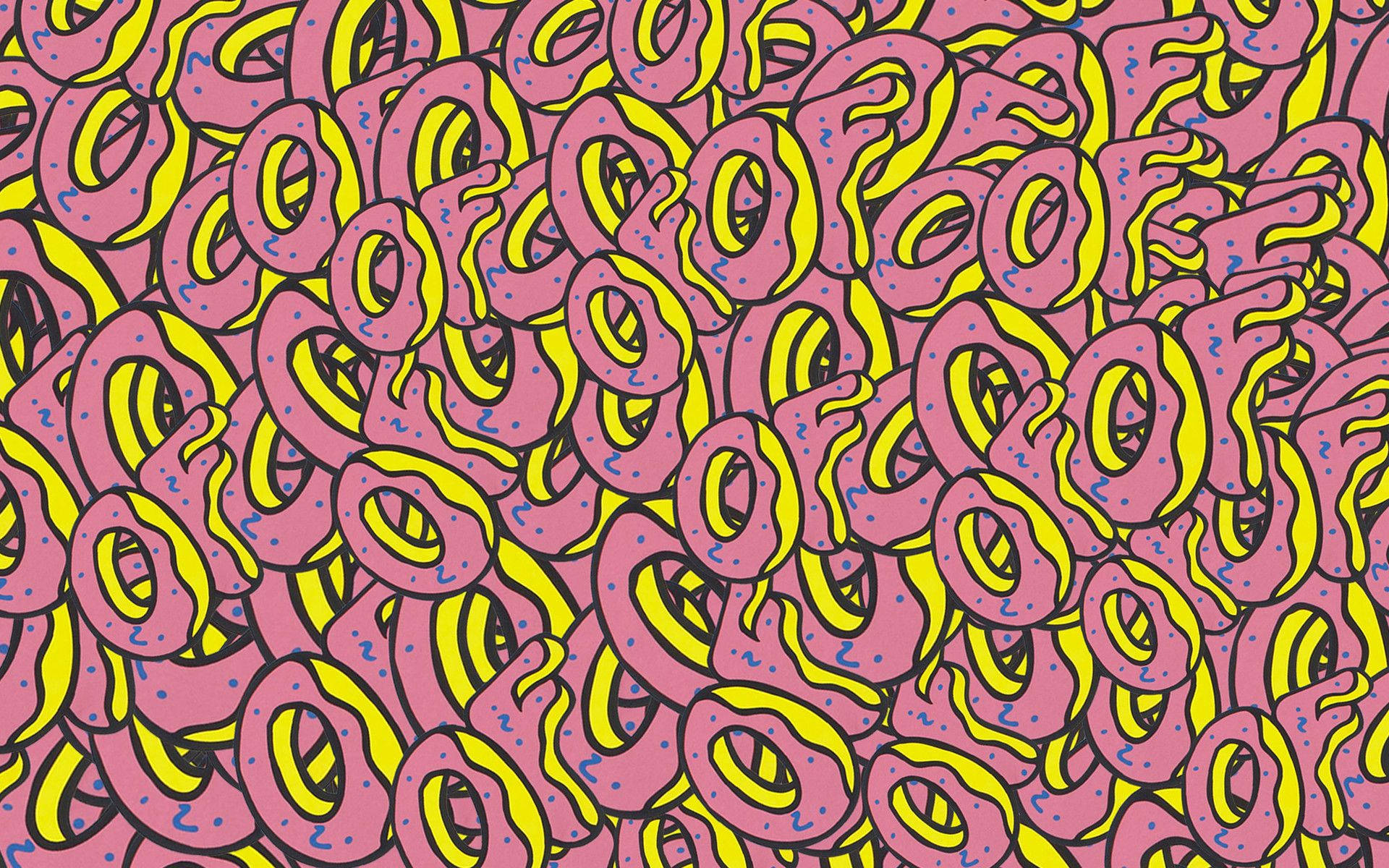 F-formede Lyserøde Donuts Wallpaper