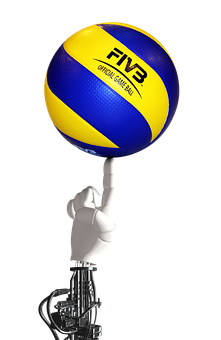 F I V B Volleyball Balancingon Robot Finger.jpg PNG