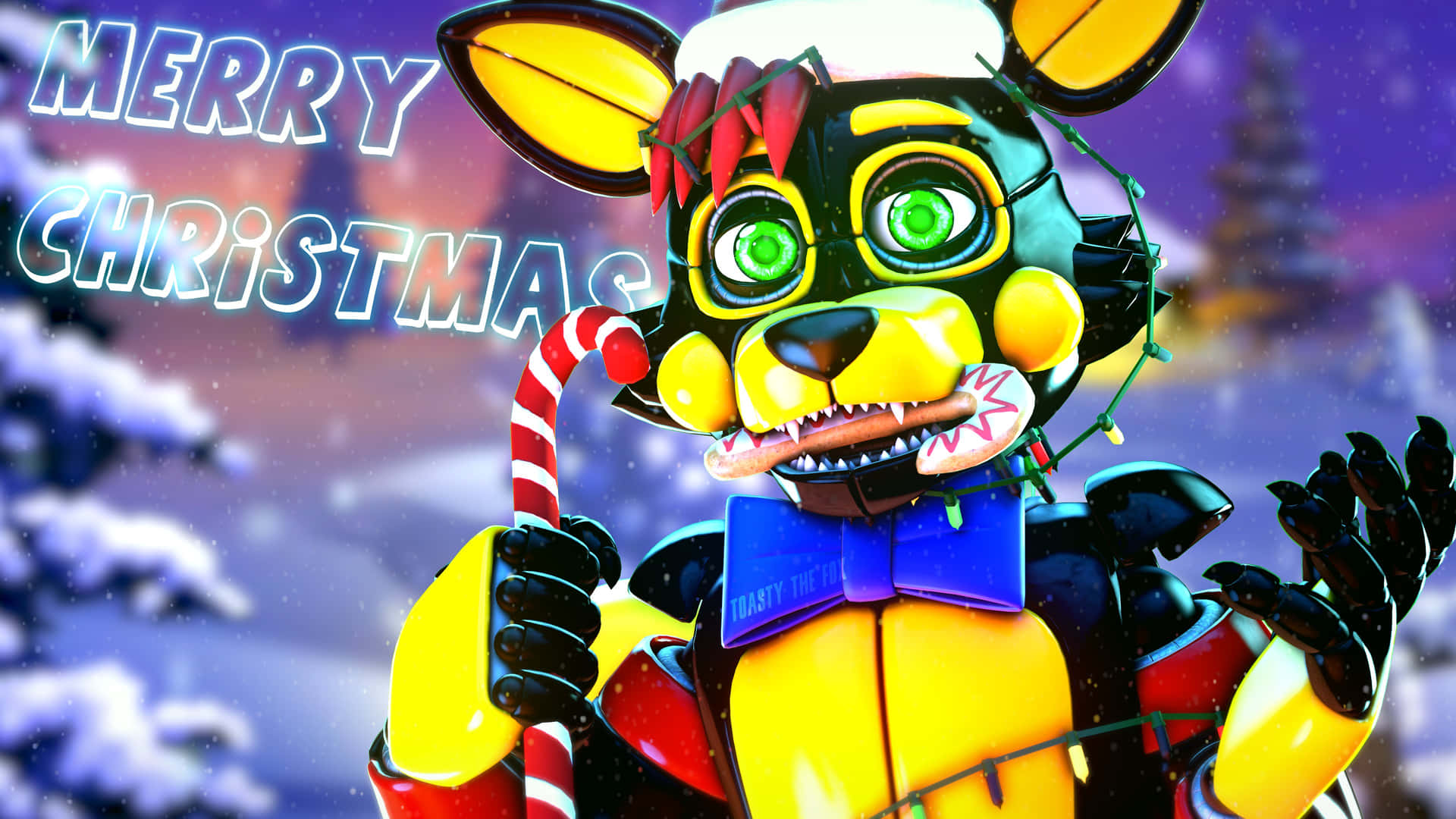 F N A F Christmas Greetings Wallpaper