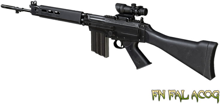 F N_ F A L_ Rifle_with_ A C O G_ Scope PNG