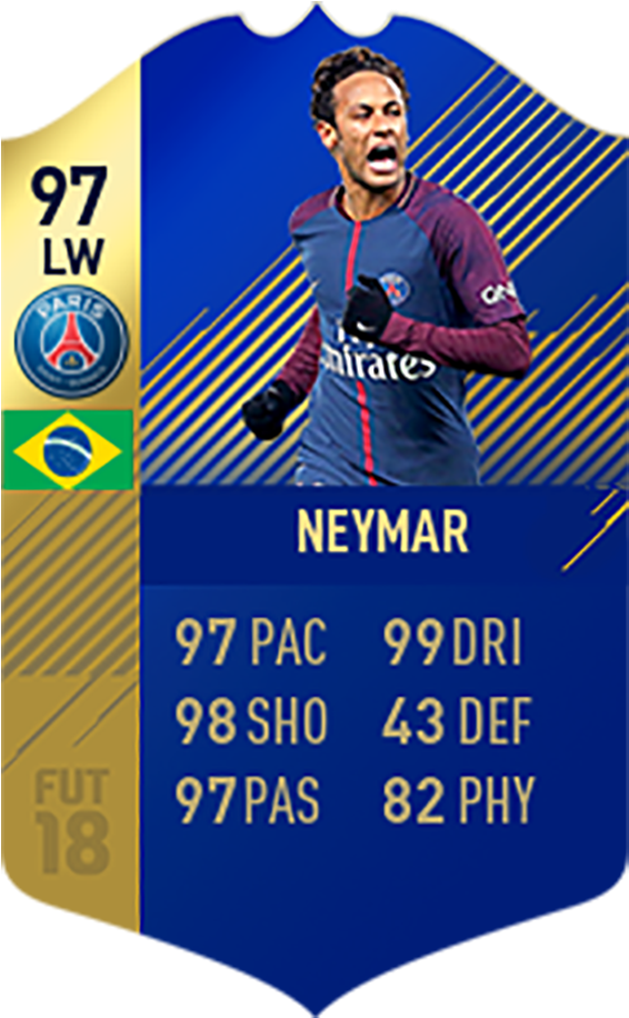 F U T18 Neymar Player Card PNG