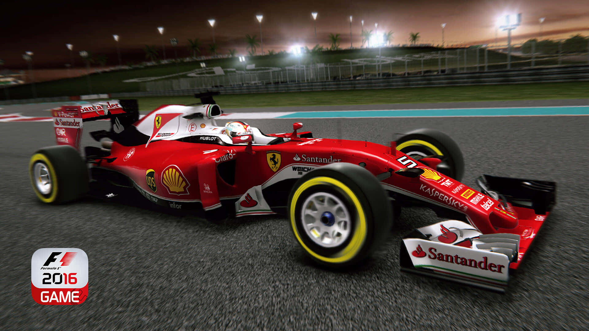 Den Ferrari racing bil kører på banen