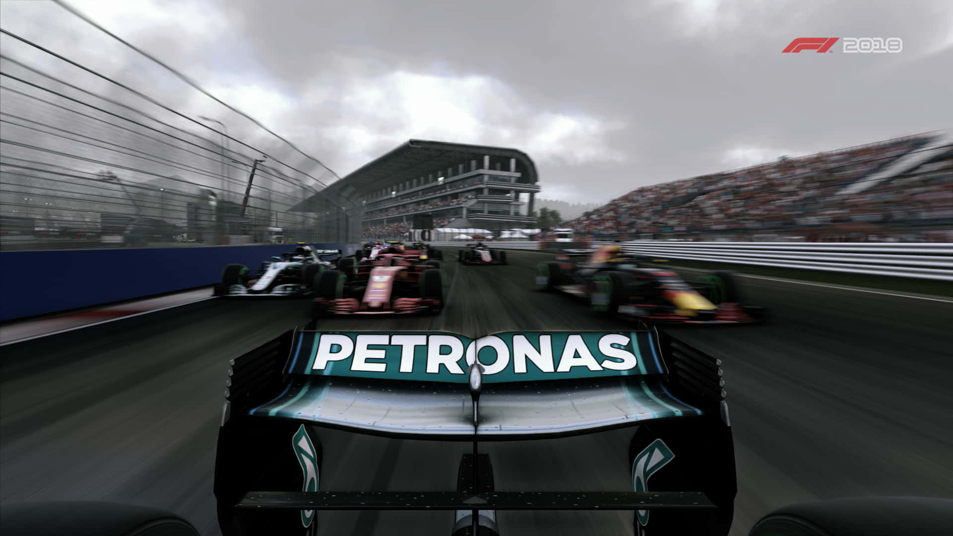 A Screenshot Of A Race Track With Cars Racing