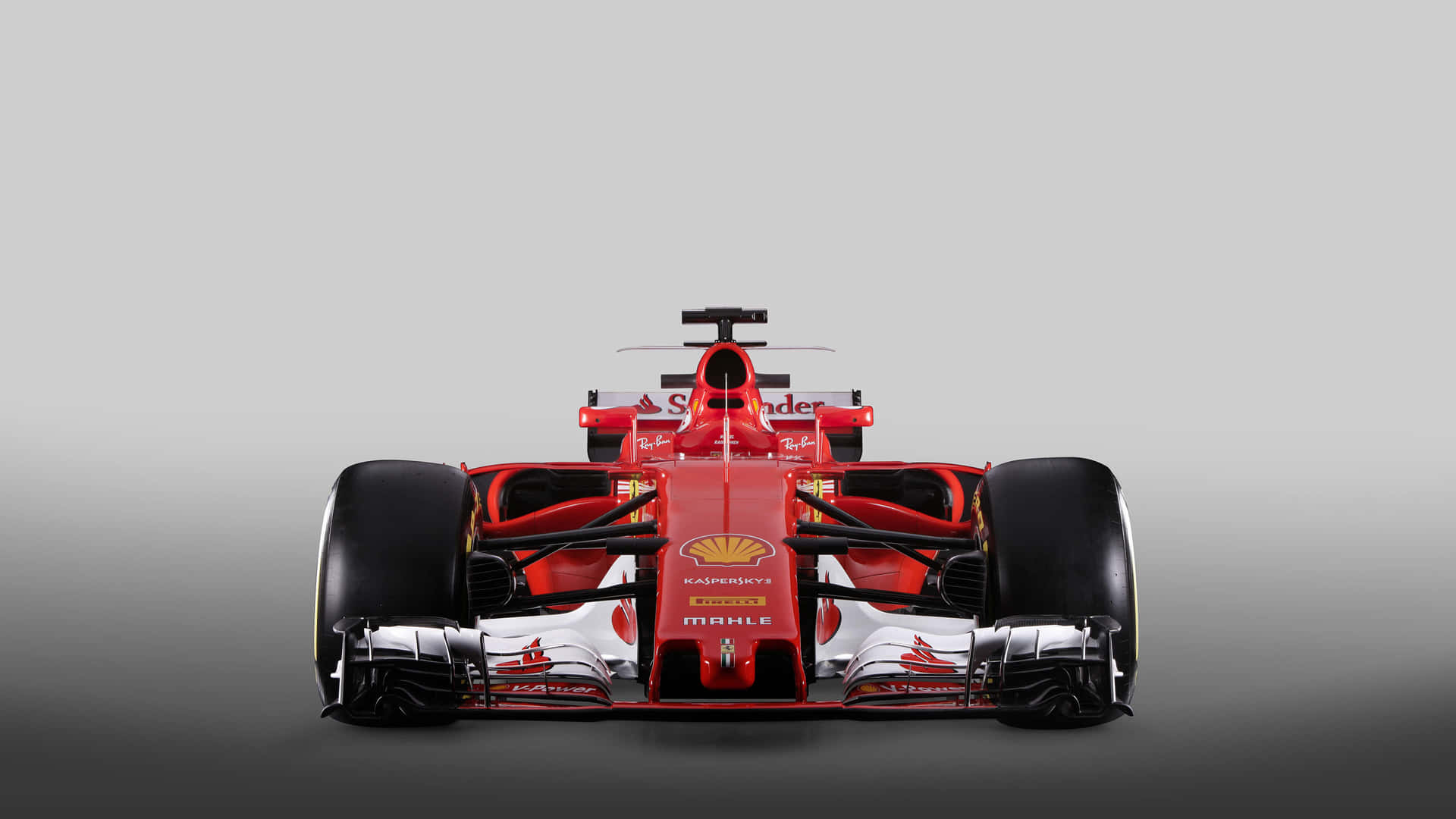Ferrari F1 Car In A Grey Background