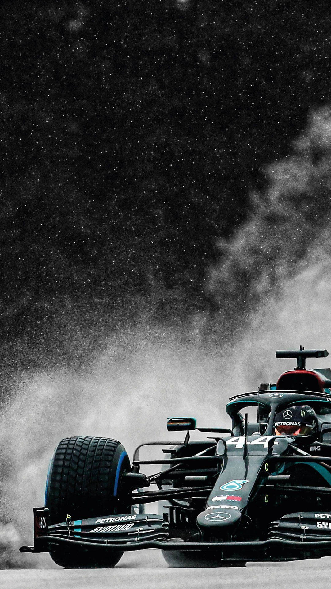 F1 Amg Petronas Mot Rök Iphone Wallpaper
