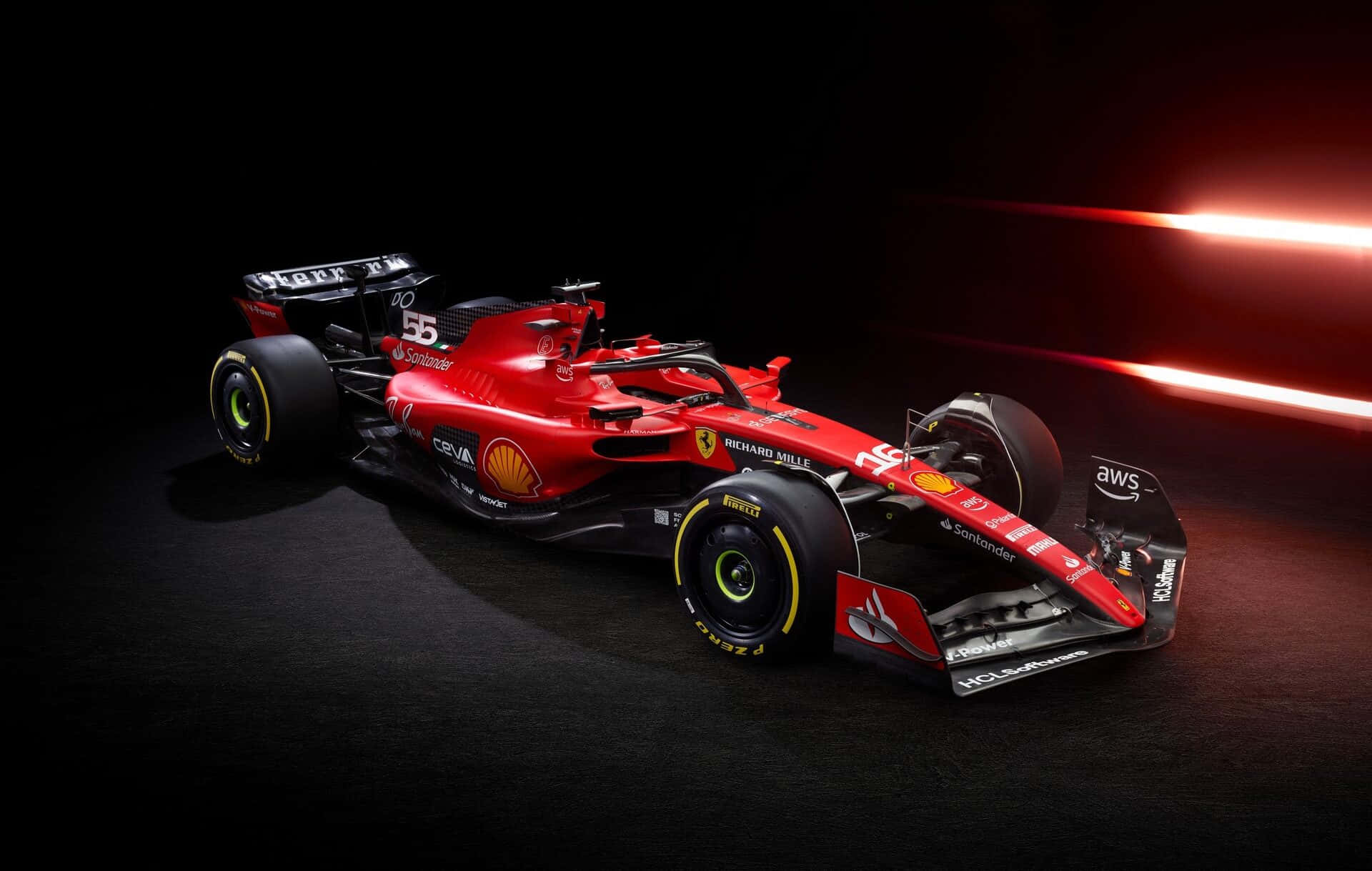 Ferrari F1 Car In The Dark Wallpaper
