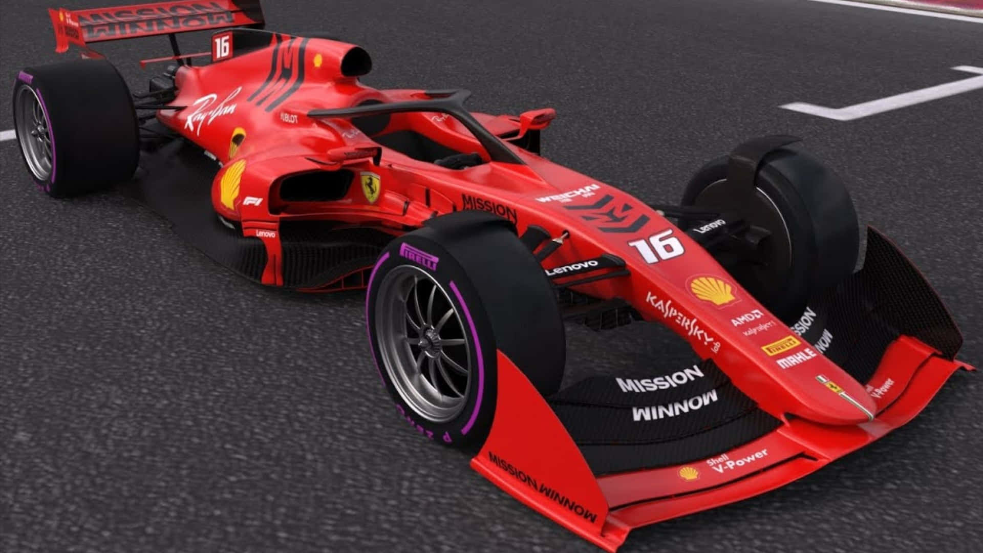 Macchinada Corsa Ferrari F1 Nella Gara Sfondo