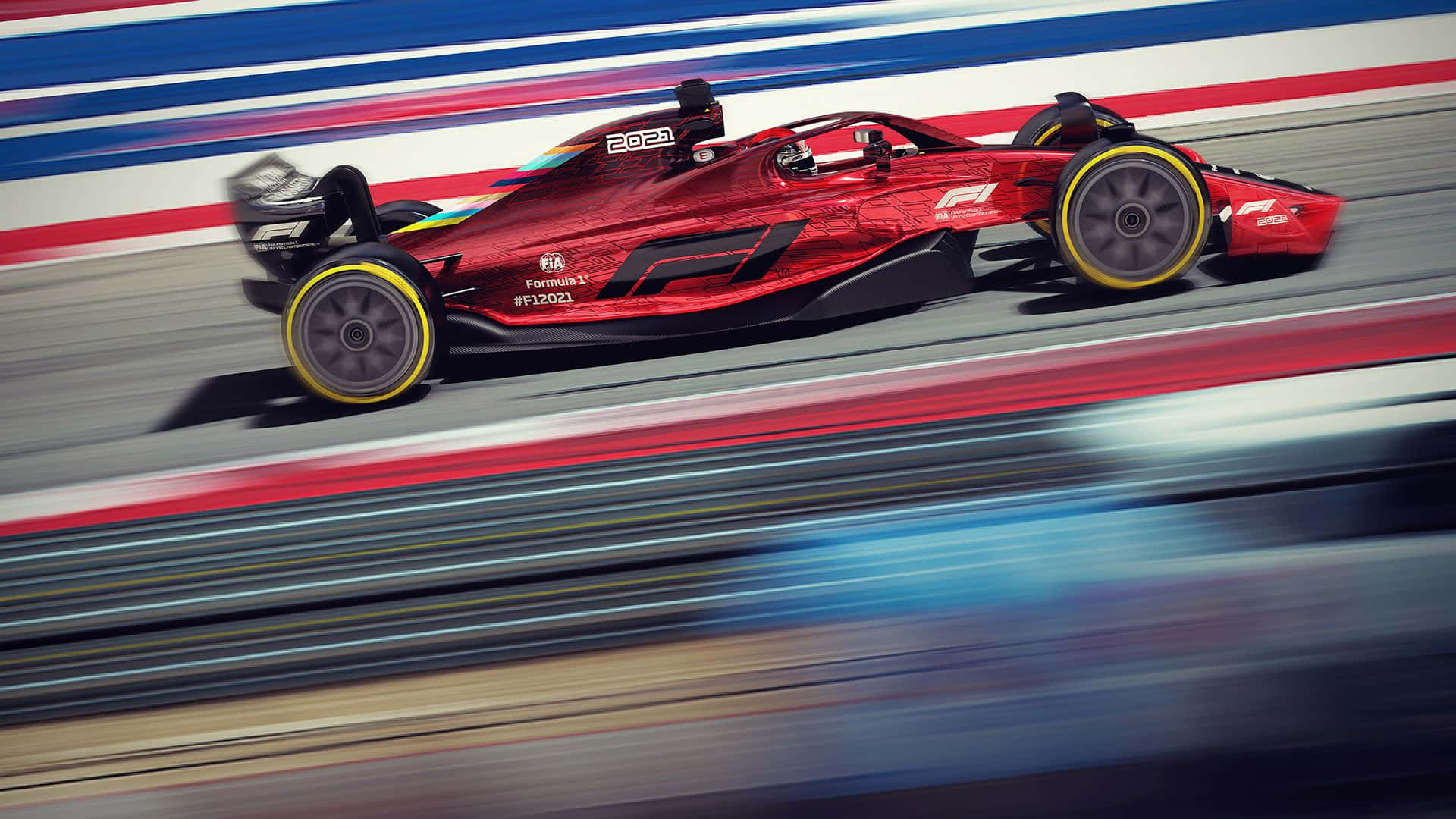 A Red Racing Car Is Driving On A Track Wallpaper