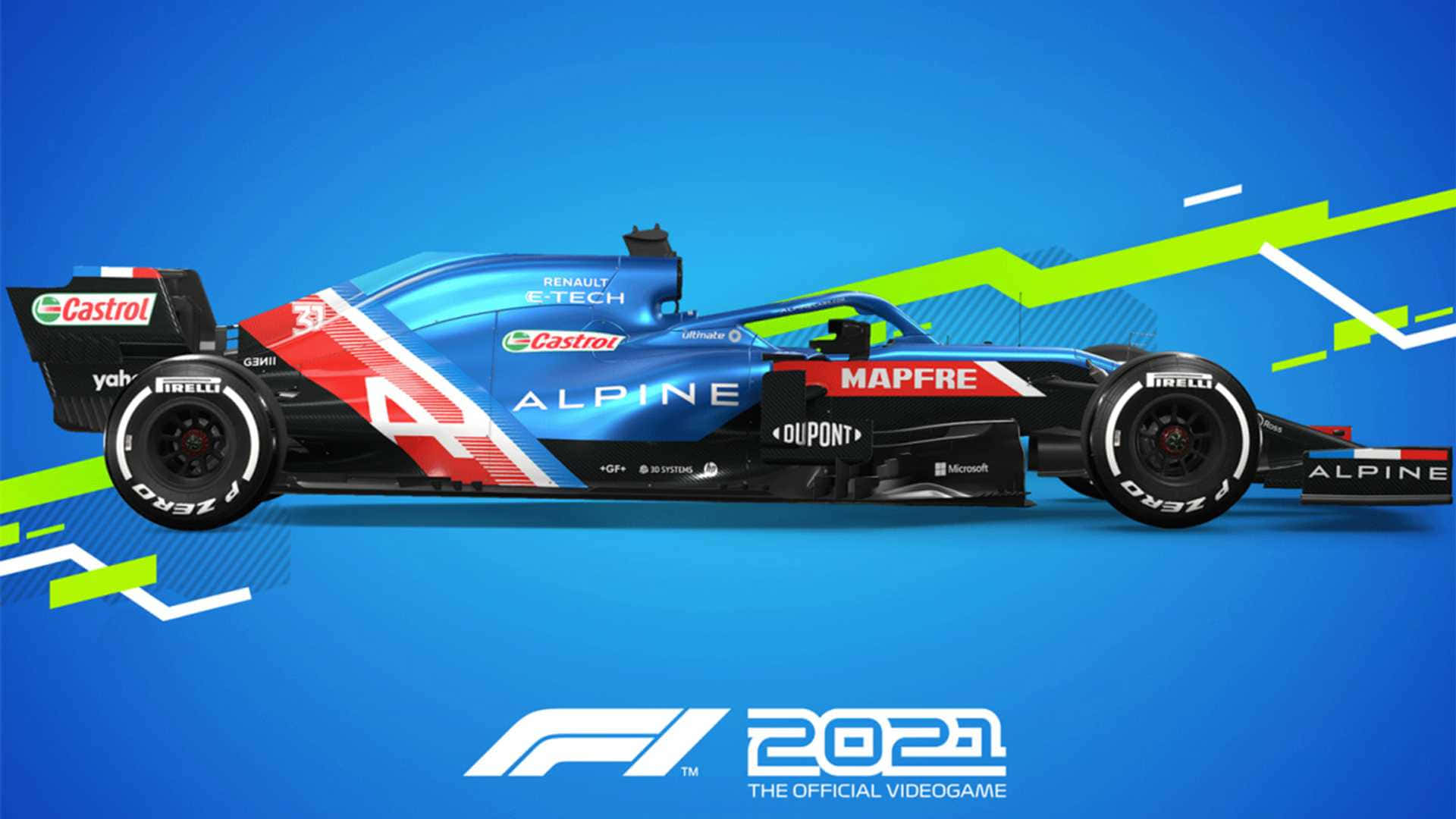 F1spel 2021, Blå Estetisk Racerbil. Wallpaper