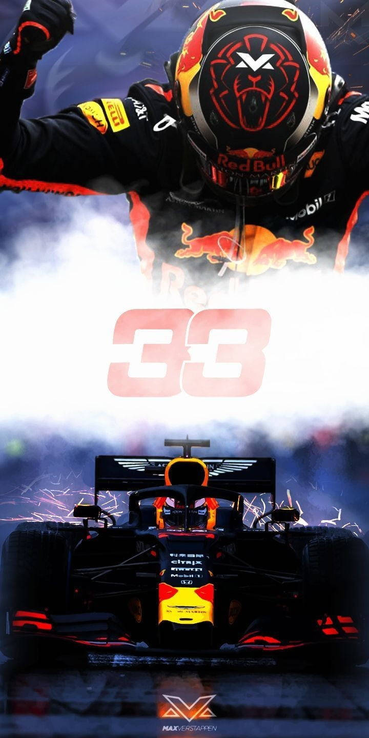 F1 Max Verstappen 33 Racing Car Iphone Wallpaper