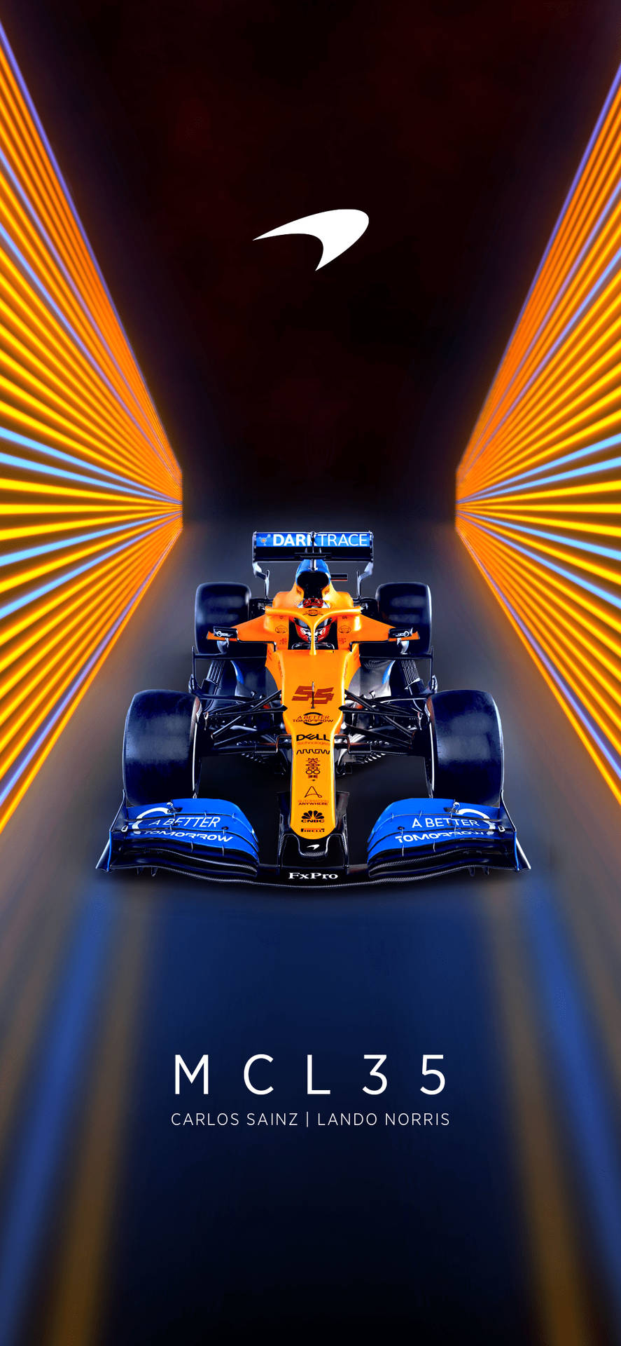 F1 Mcl 35 Orange Lights Iphone Wallpaper